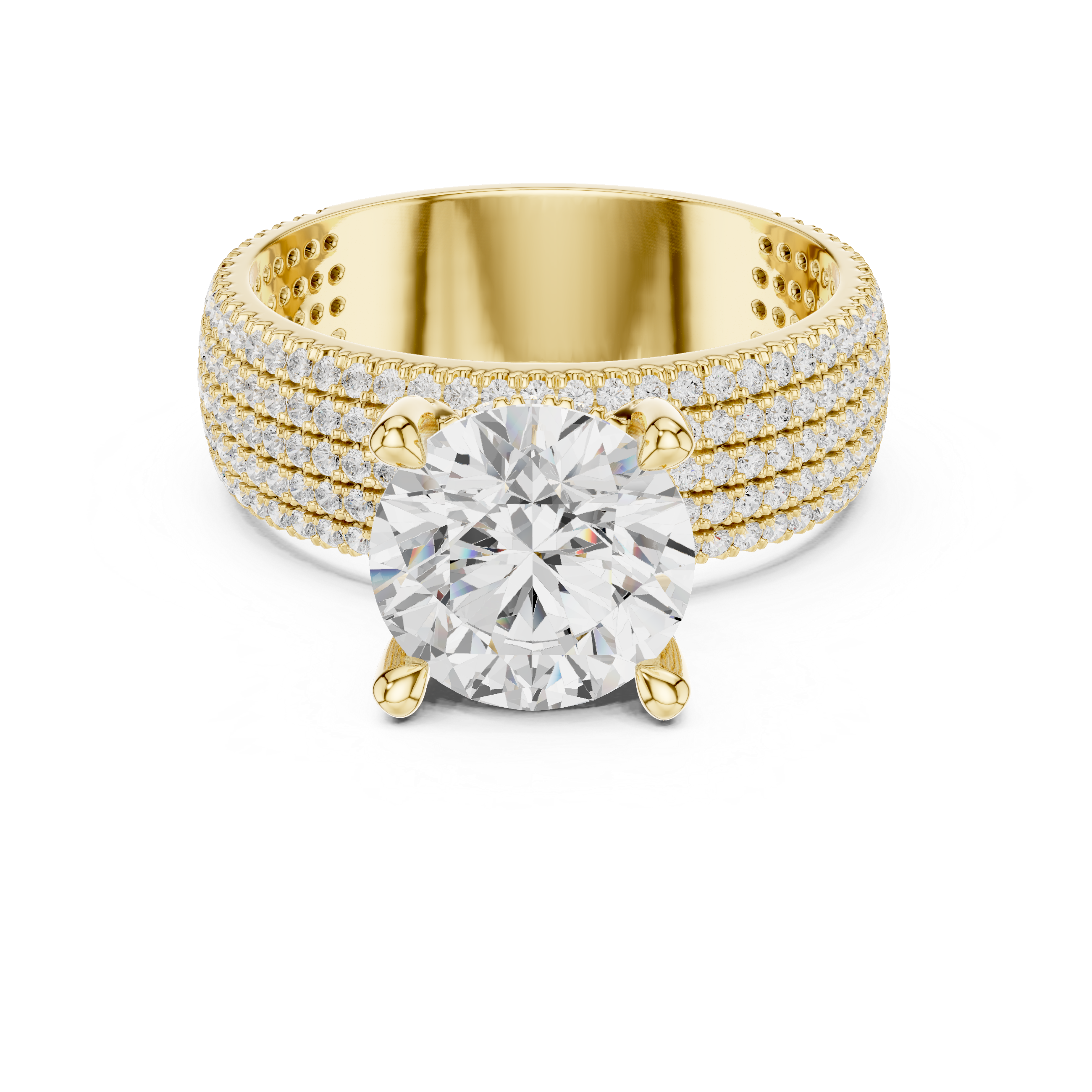 Luxury Multi-Row Pavé Lab-Grown Diamond Ring | 14K & 18K Gold