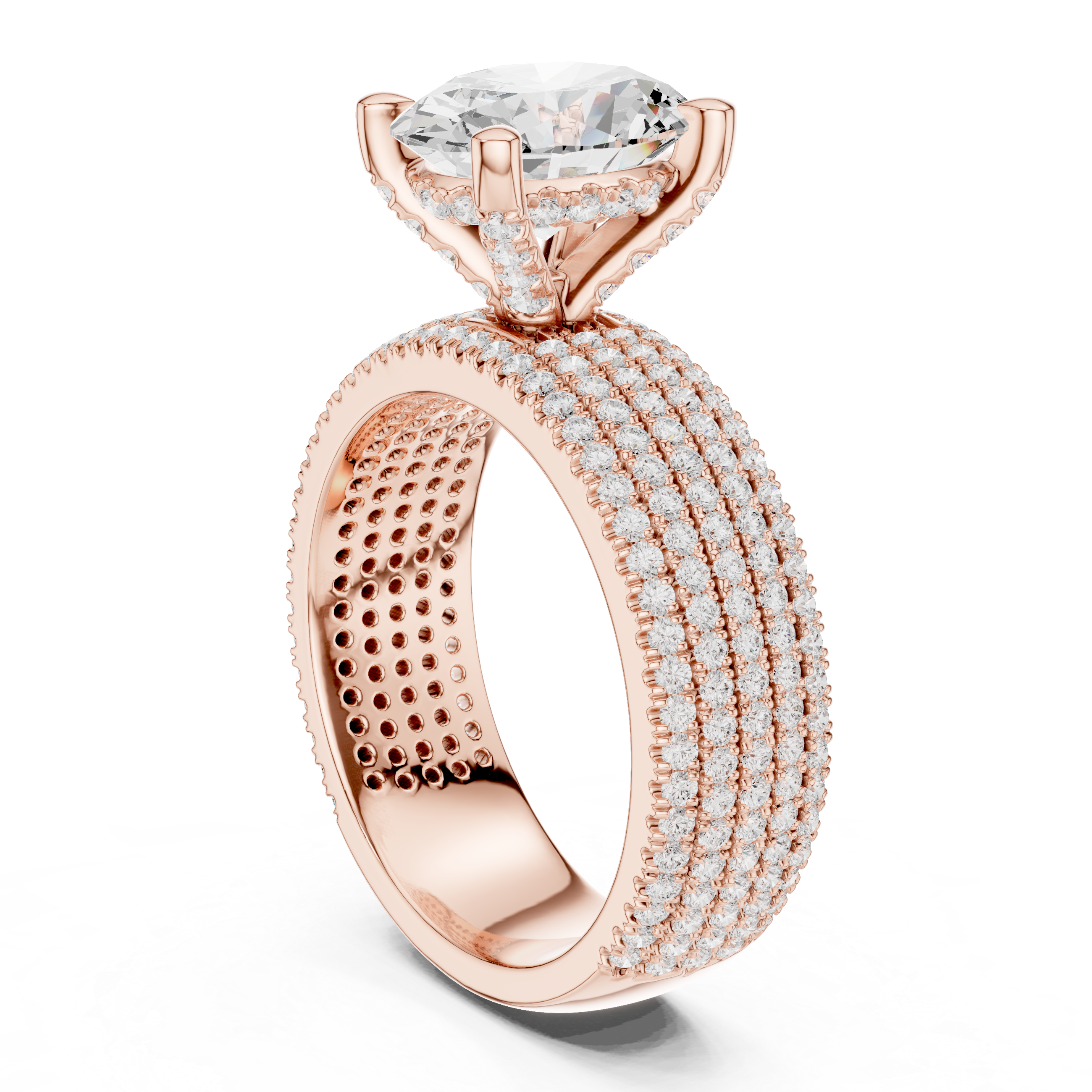 Luxury Multi-Layer Pavé Lab-Grown Diamond Ring | 14K & 18K Gold