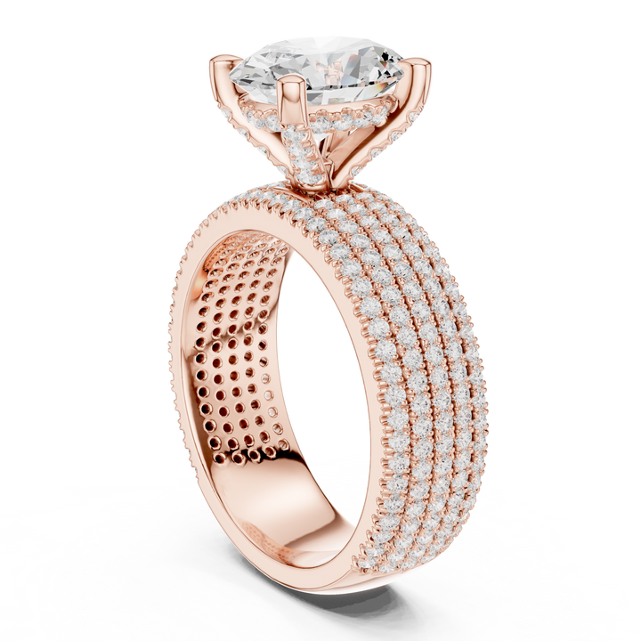 Luxury Multi-Layer Pavé Lab-Grown Diamond Ring | 14K & 18K Gold