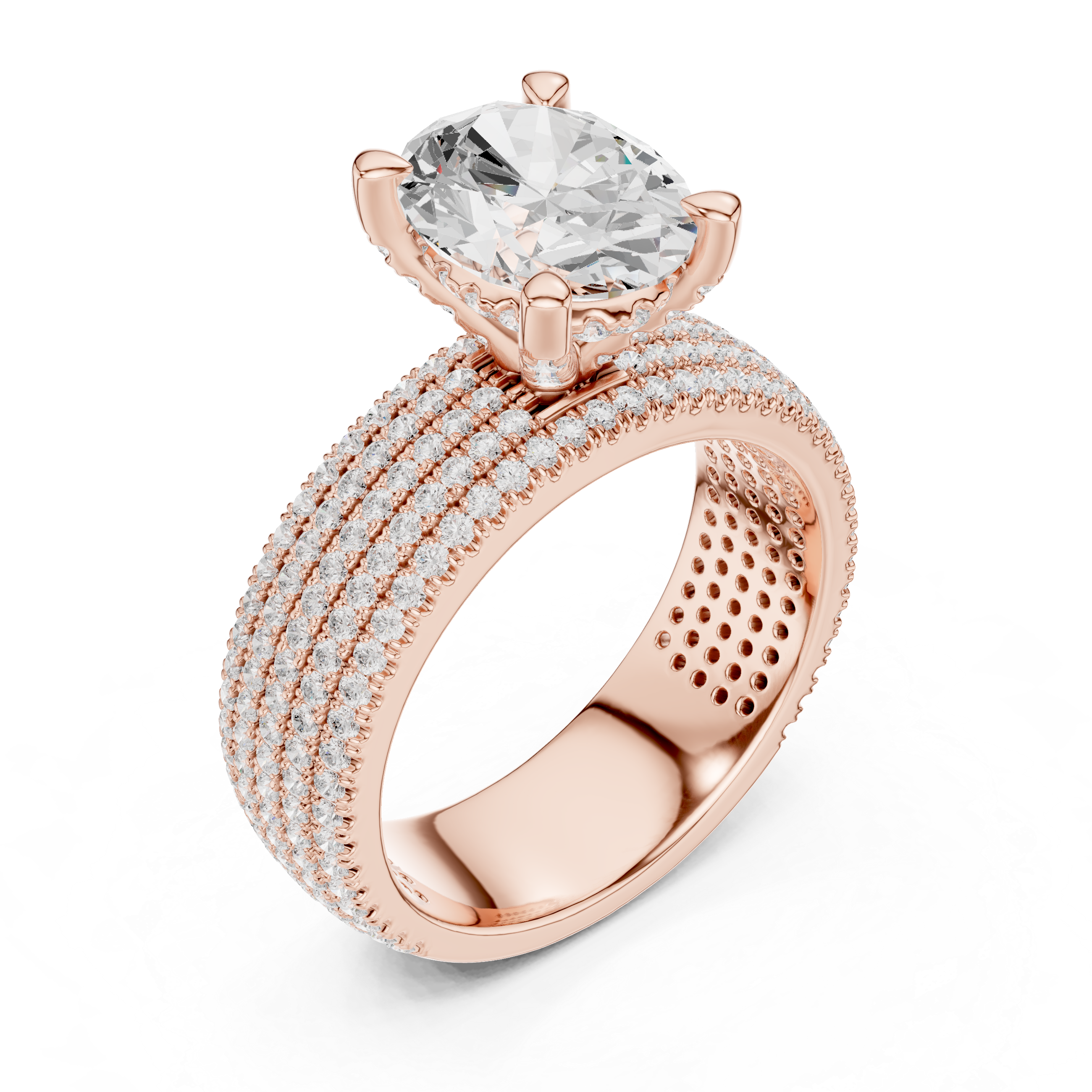 Luxury Multi-Layer Pavé Lab-Grown Diamond Ring | 14K & 18K Gold