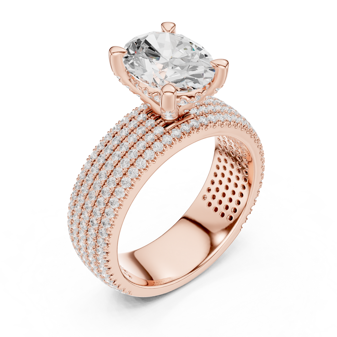 Luxury Multi-Layer Pavé Lab-Grown Diamond Ring | 14K & 18K Gold
