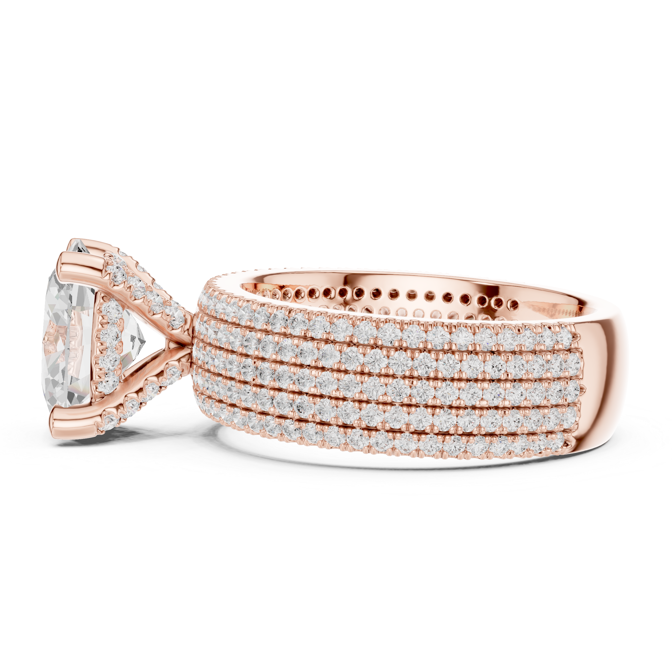 Luxury Multi-Layer Pavé Lab-Grown Diamond Ring | 14K & 18K Gold