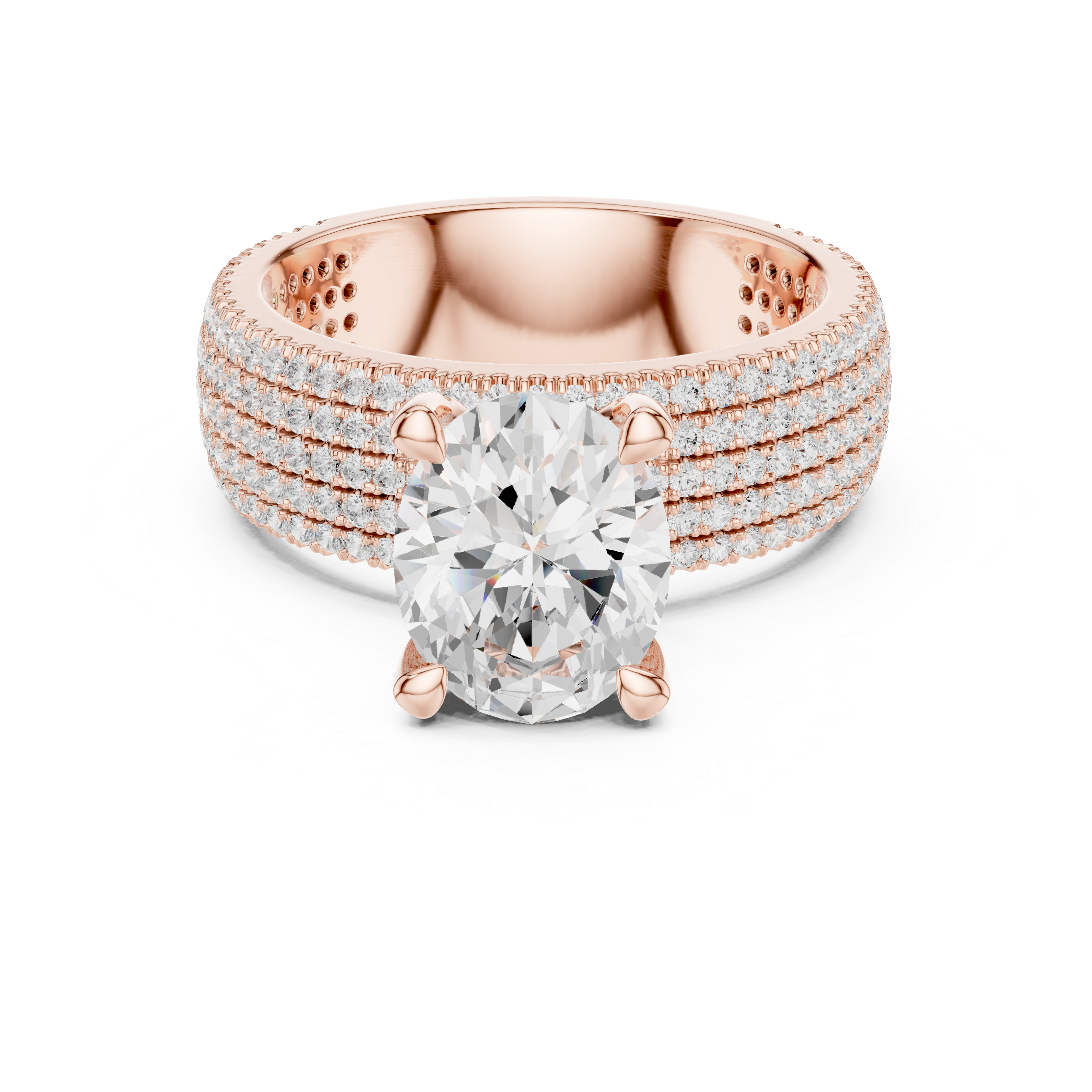 Luxury Multi-Layer Pavé Lab-Grown Diamond Ring | 14K & 18K Gold