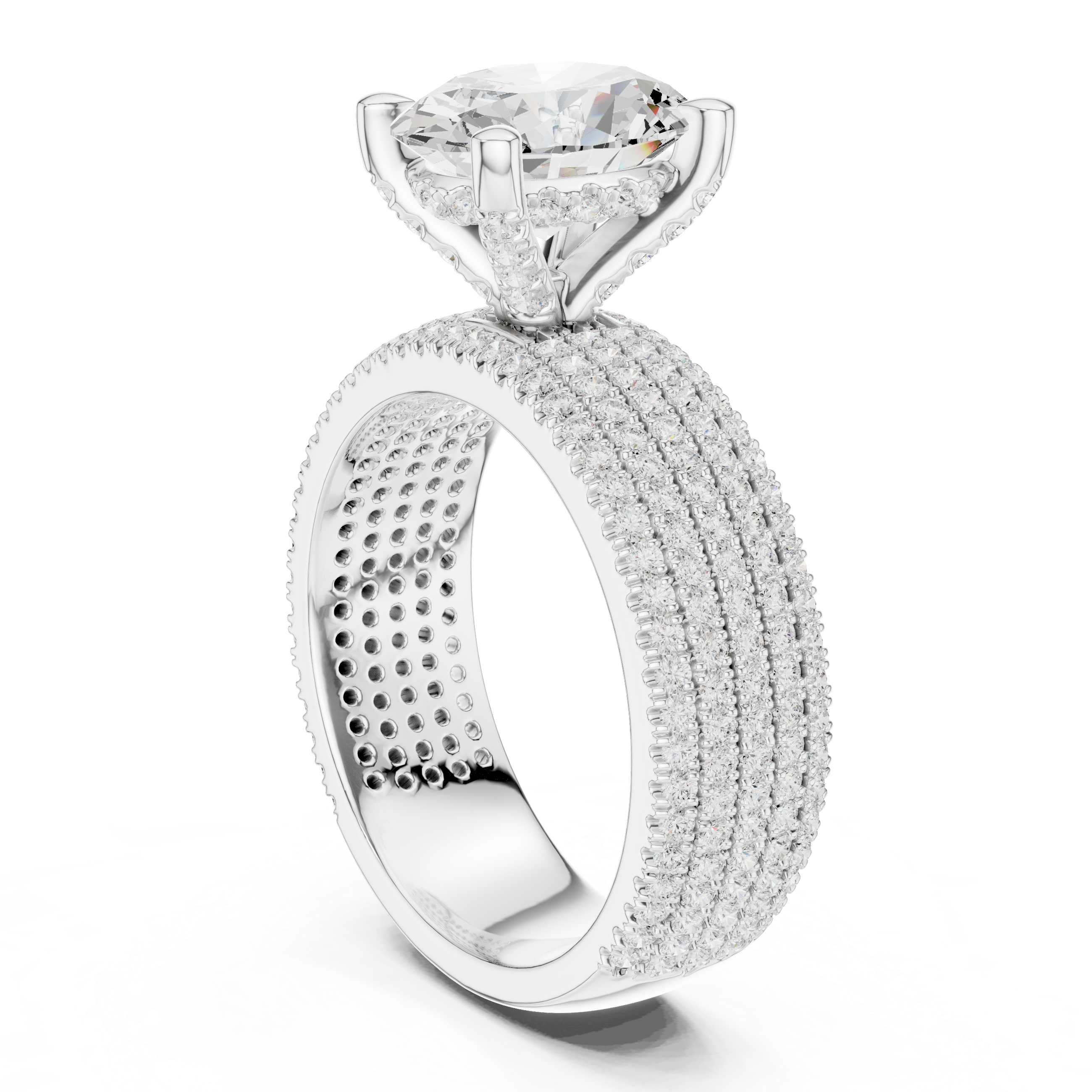 Luxury Multi-Layer Pavé Lab-Grown Diamond Ring | 14K & 18K Gold
