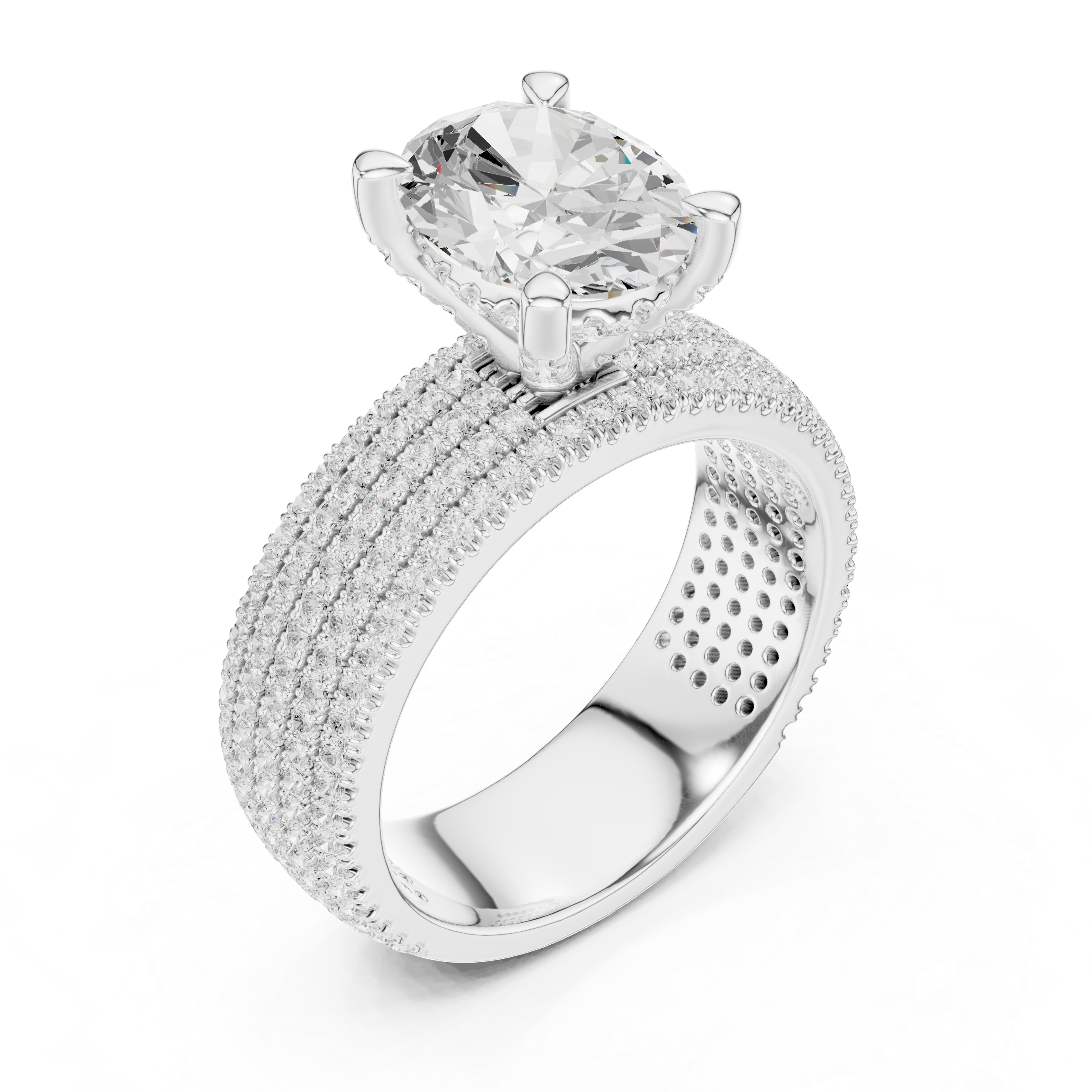 Luxury Multi-Layer Pavé Lab-Grown Diamond Ring | 14K & 18K Gold