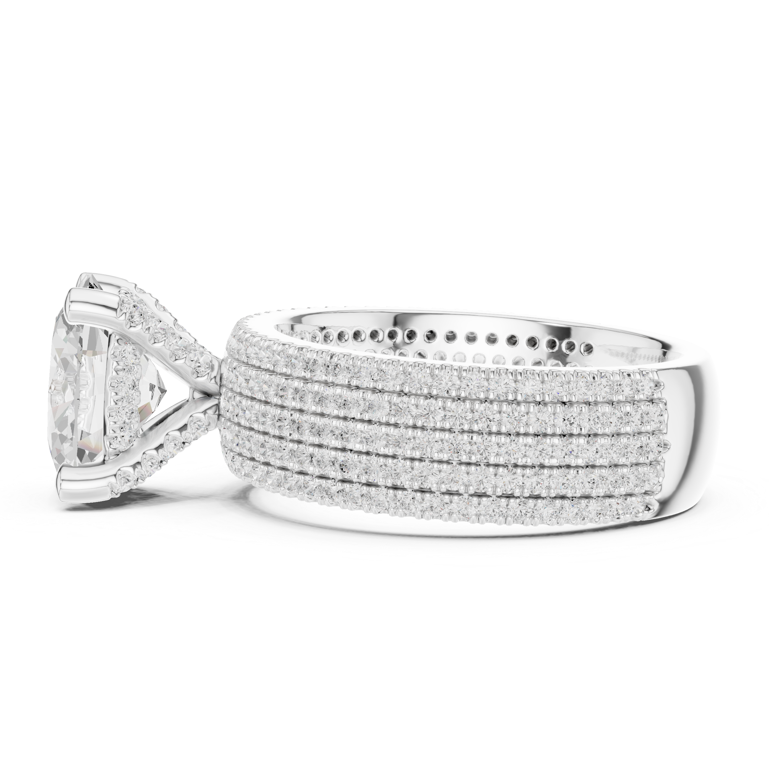 Luxury Multi-Layer Pavé Lab-Grown Diamond Ring | 14K & 18K Gold