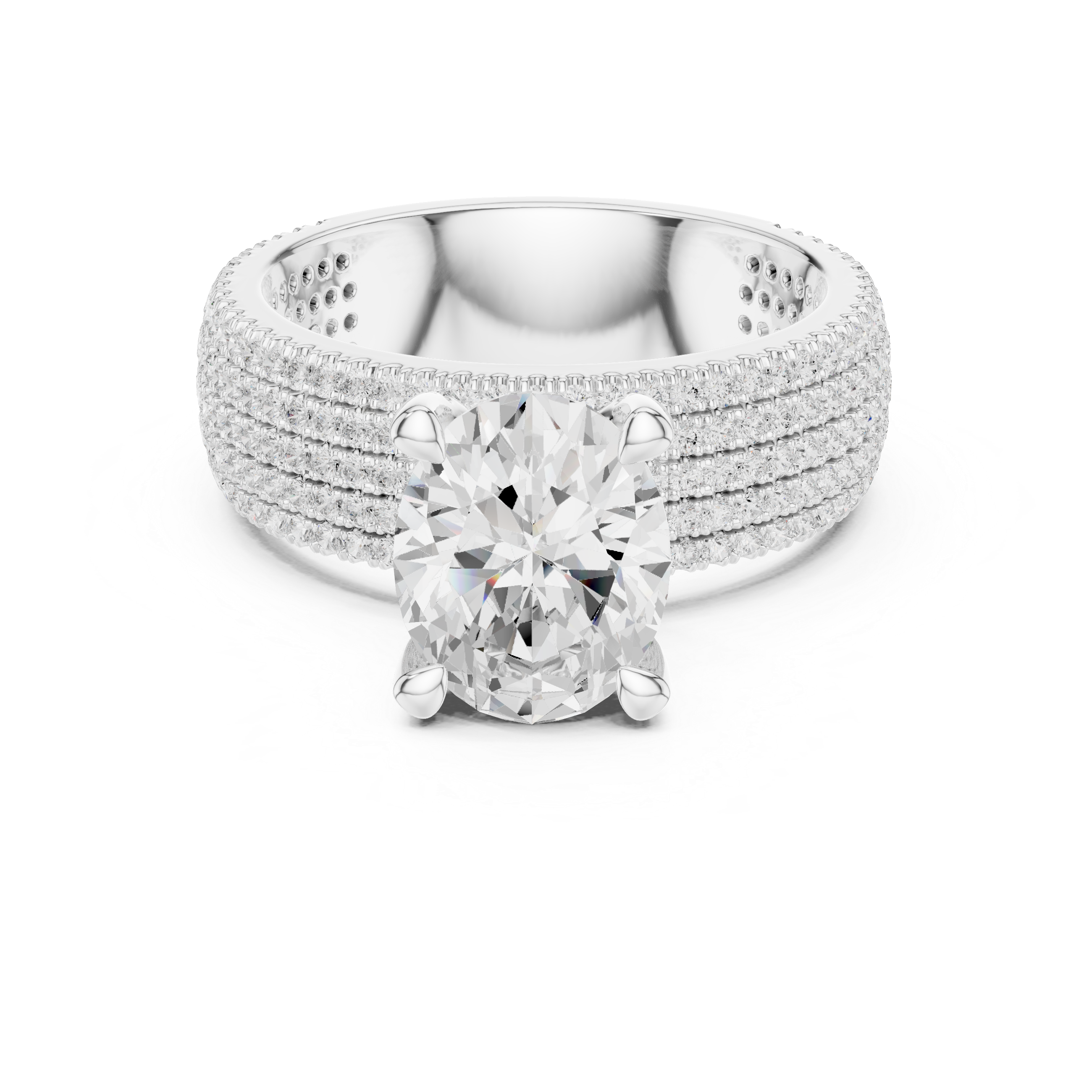 Luxury Multi-Layer Pavé Lab-Grown Diamond Ring | 14K & 18K Gold