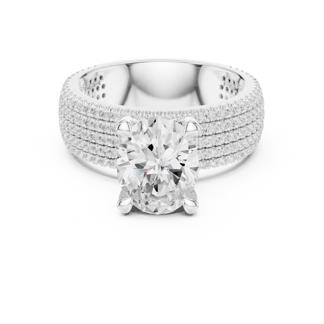 Luxury Multi-Layer Pavé Lab-Grown Diamond Ring | 14K & 18K Gold