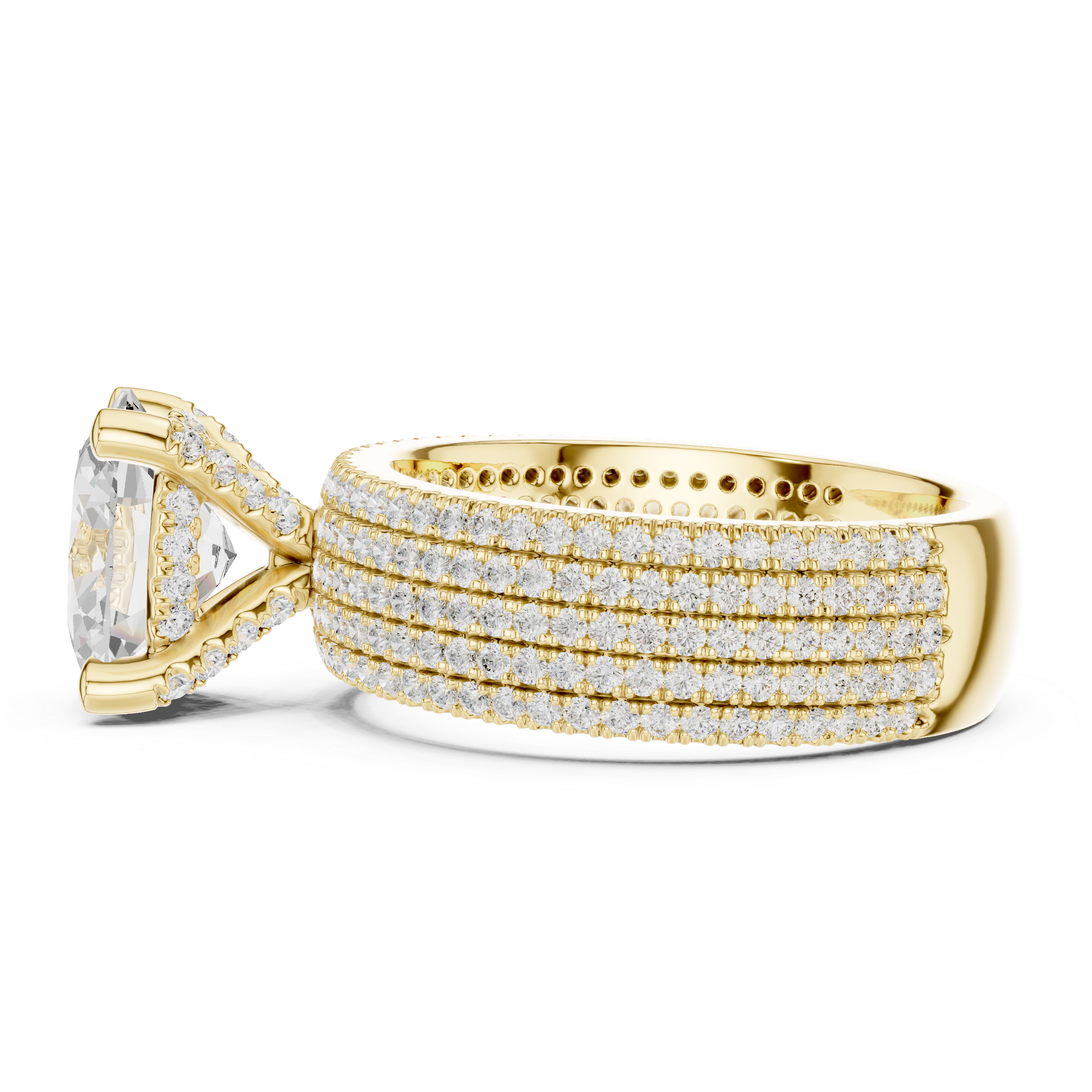 Luxury Multi-Layer Pavé Lab-Grown Diamond Ring | 14K & 18K Gold