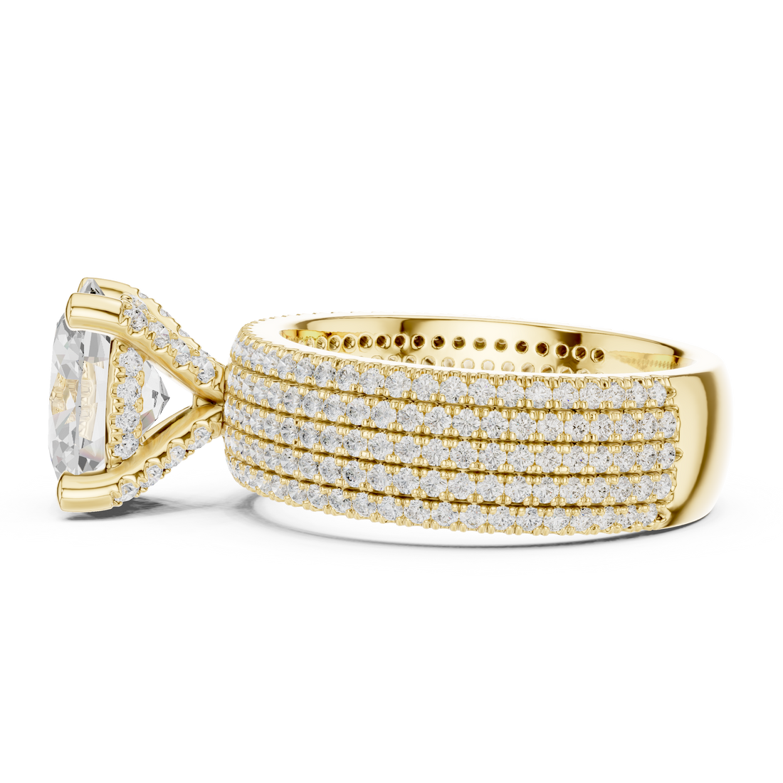 Luxury Multi-Layer Pavé Lab-Grown Diamond Ring | 14K & 18K Gold