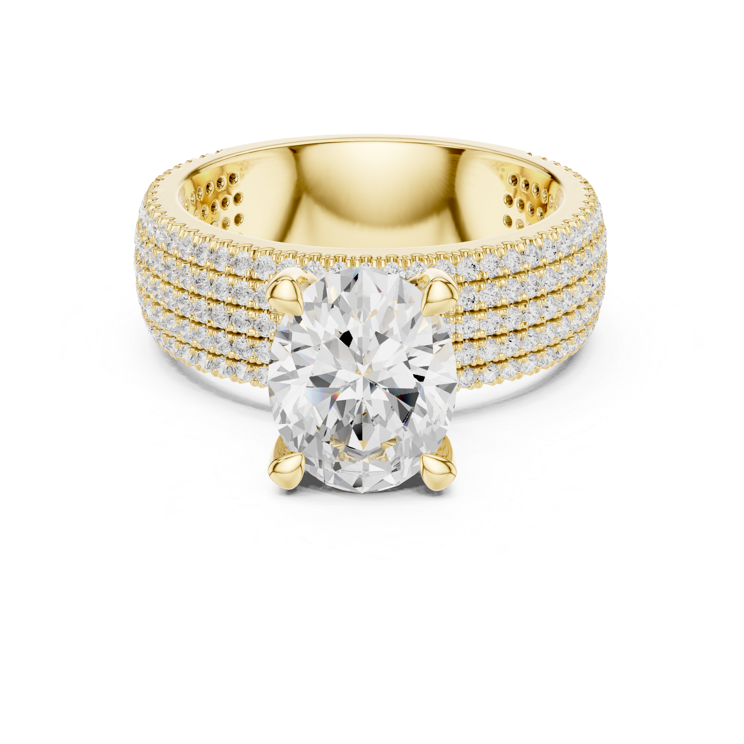 Luxury Multi-Layer Pavé Lab-Grown Diamond Ring | 14K & 18K Gold