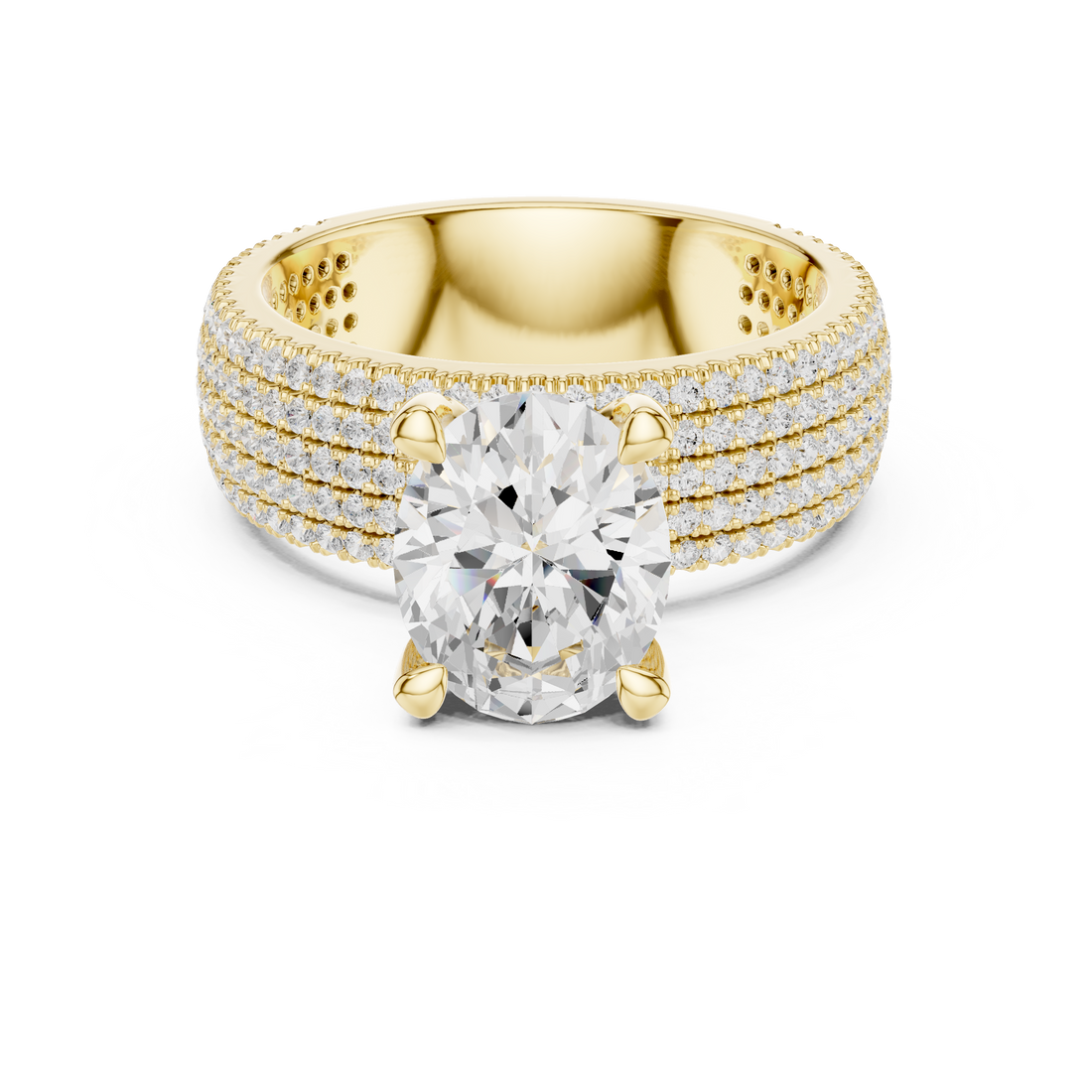 Luxury Multi-Layer Pavé Lab-Grown Diamond Ring | 14K & 18K Gold