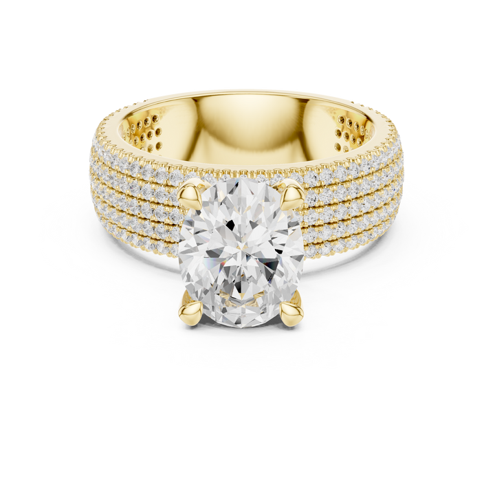 Luxury Multi-Layer Pavé Lab-Grown Diamond Ring | 14K & 18K Gold