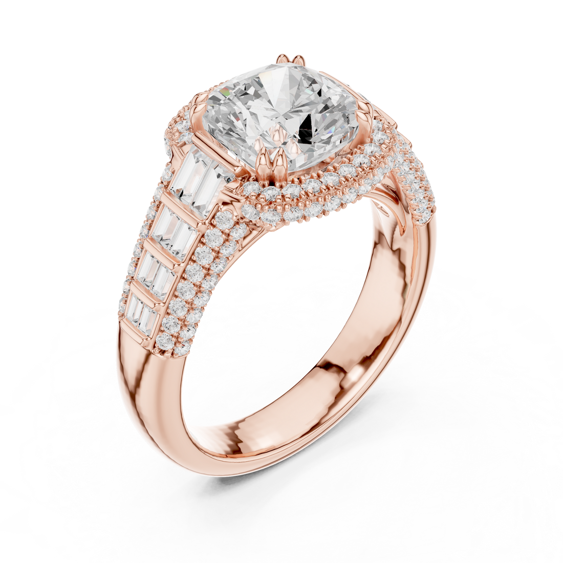 Luxury Emerald-Cut Lab-Grown Diamond Engagement Ring | 14K & 18K Gold
