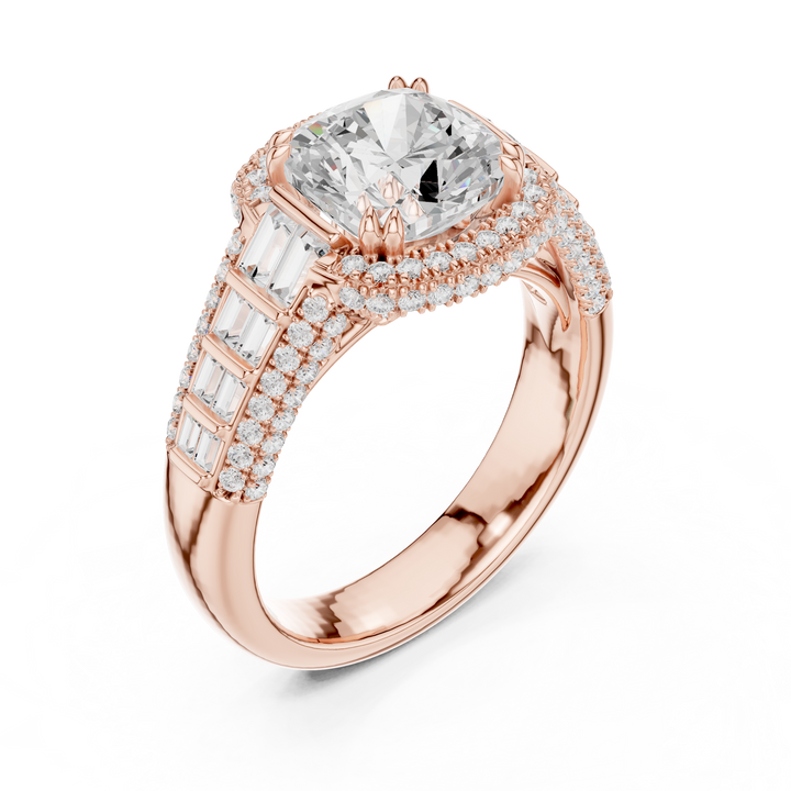 Luxury Emerald-Cut Lab-Grown Diamond Engagement Ring | 14K & 18K Gold