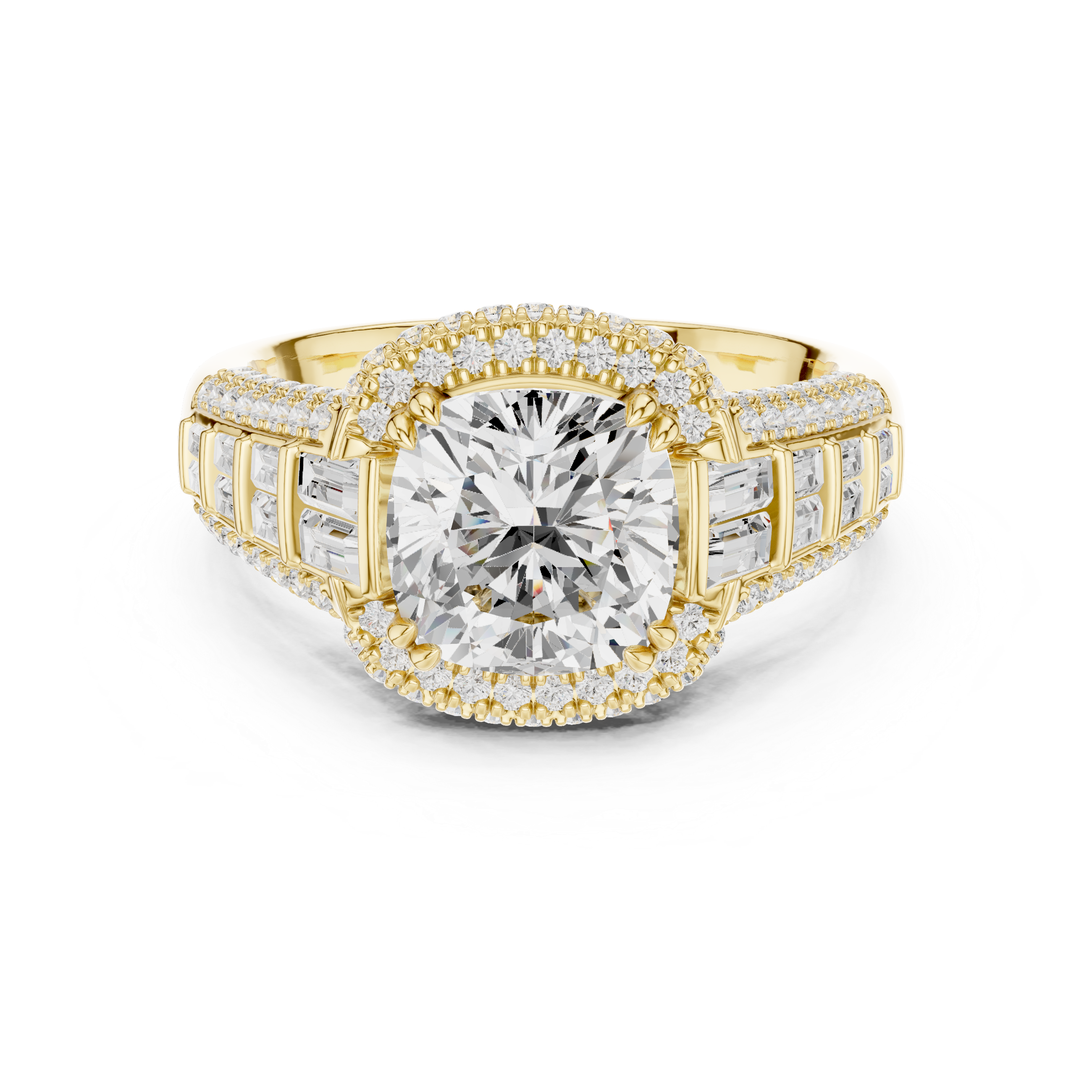 Luxury Emerald-Cut Lab-Grown Diamond Engagement Ring | 14K & 18K Gold