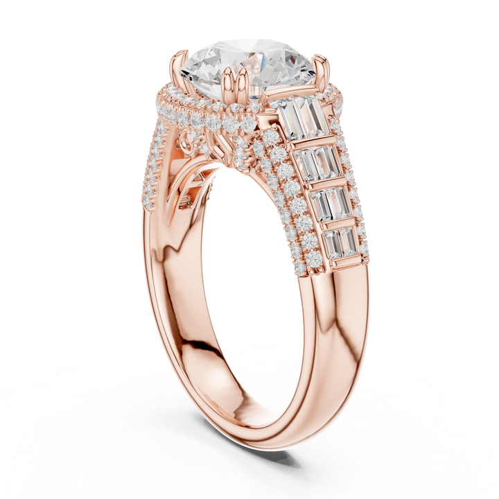 Luxury Round-Cut Lab-Grown Diamond Engagement Ring | 14K & 18K Gold