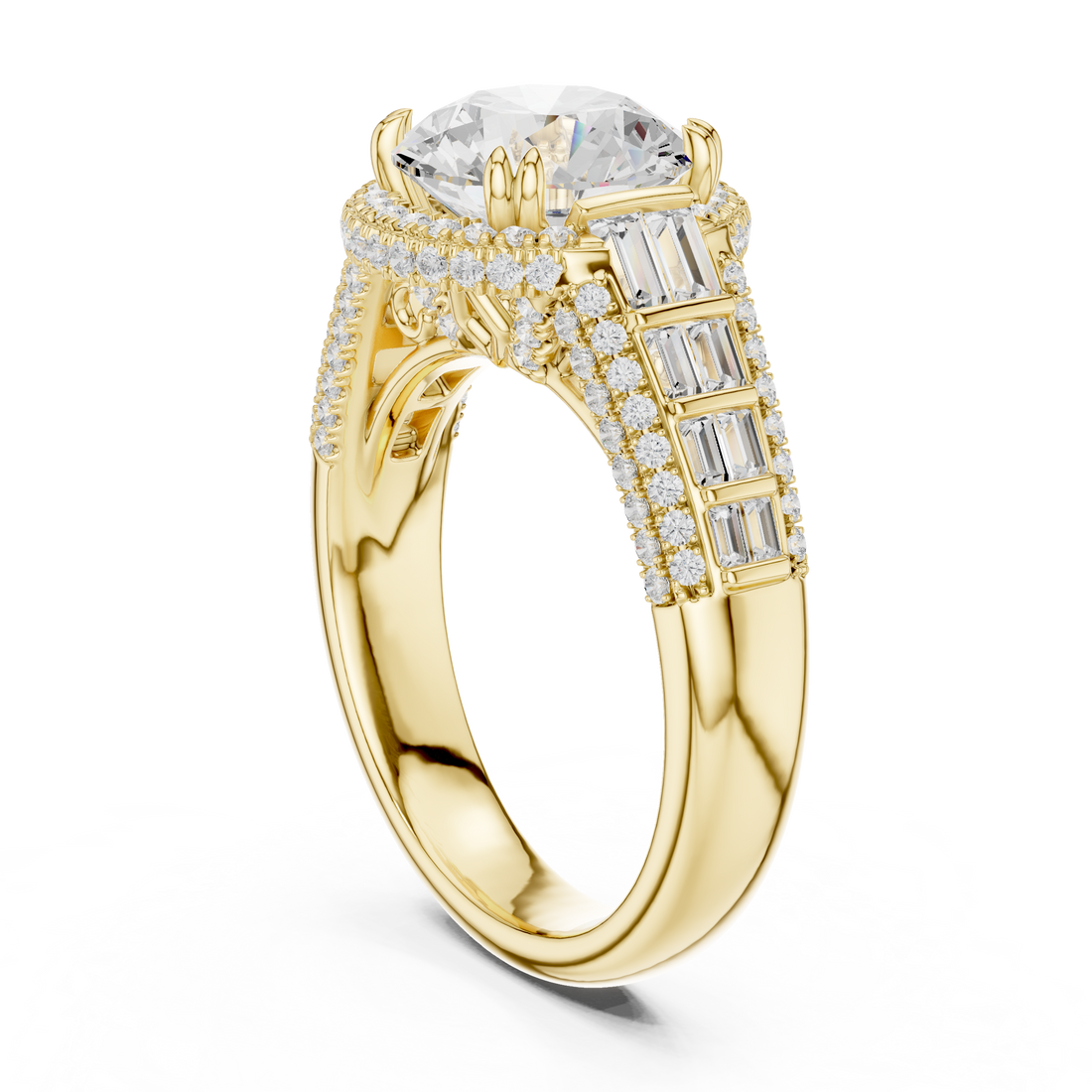 Luxury Round-Cut Lab-Grown Diamond Engagement Ring | 14K & 18K Gold