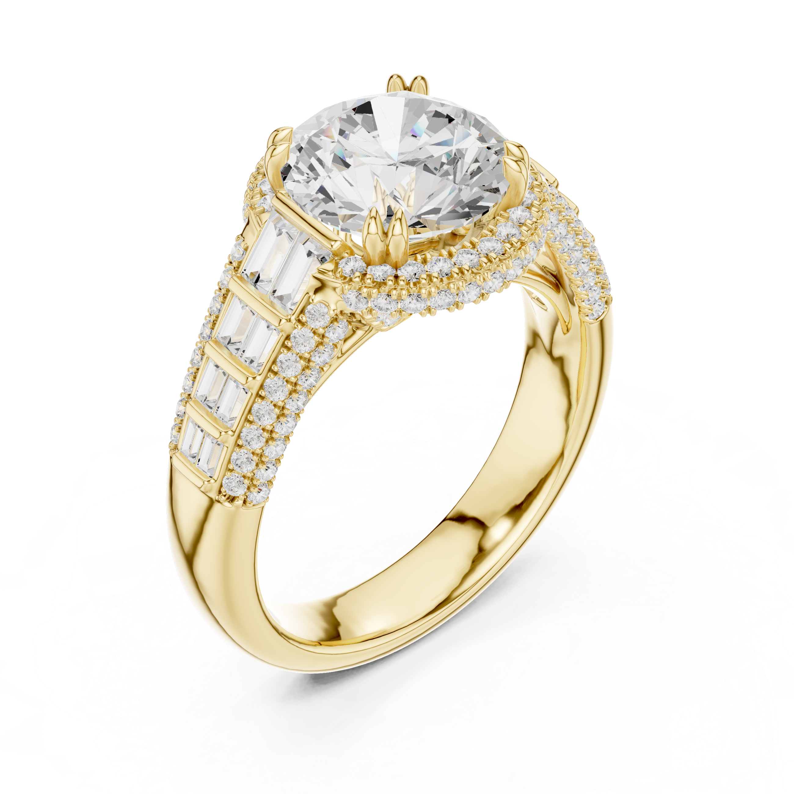 Luxury Round-Cut Lab-Grown Diamond Engagement Ring | 14K & 18K Gold