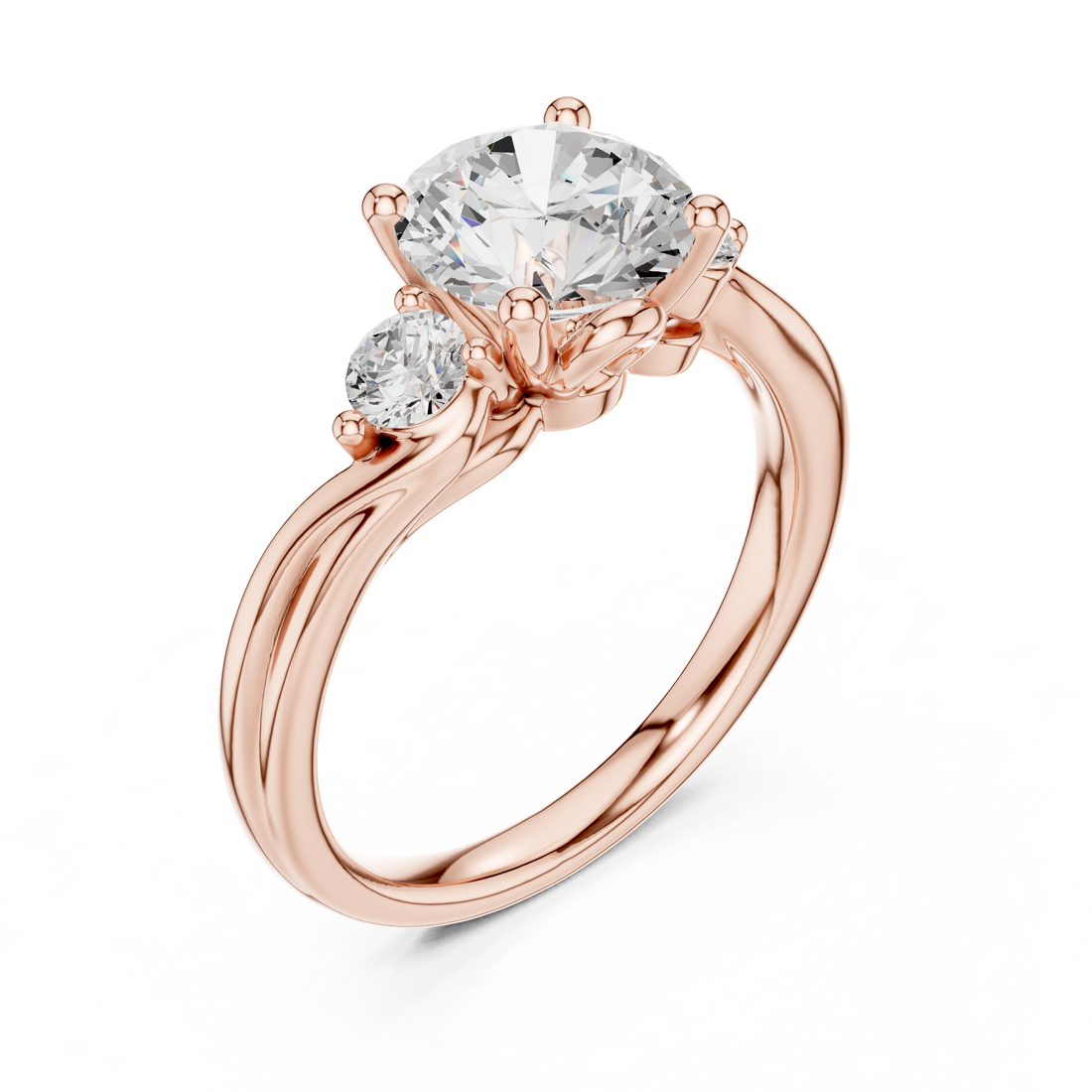 Two-Stone Round Lab-Grown Diamond Engagement Ring | 14K & 18K Gold