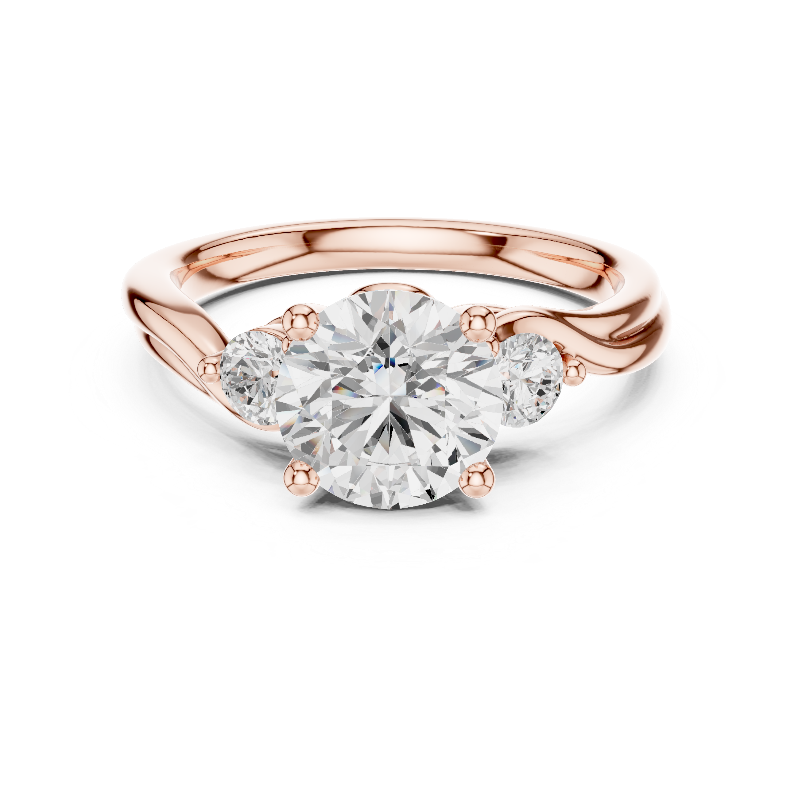 Two-Stone Round Lab-Grown Diamond Engagement Ring | 14K & 18K Gold