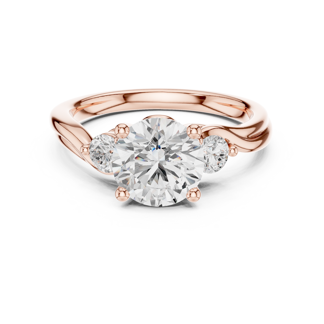 Two-Stone Round Lab-Grown Diamond Engagement Ring | 14K & 18K Gold