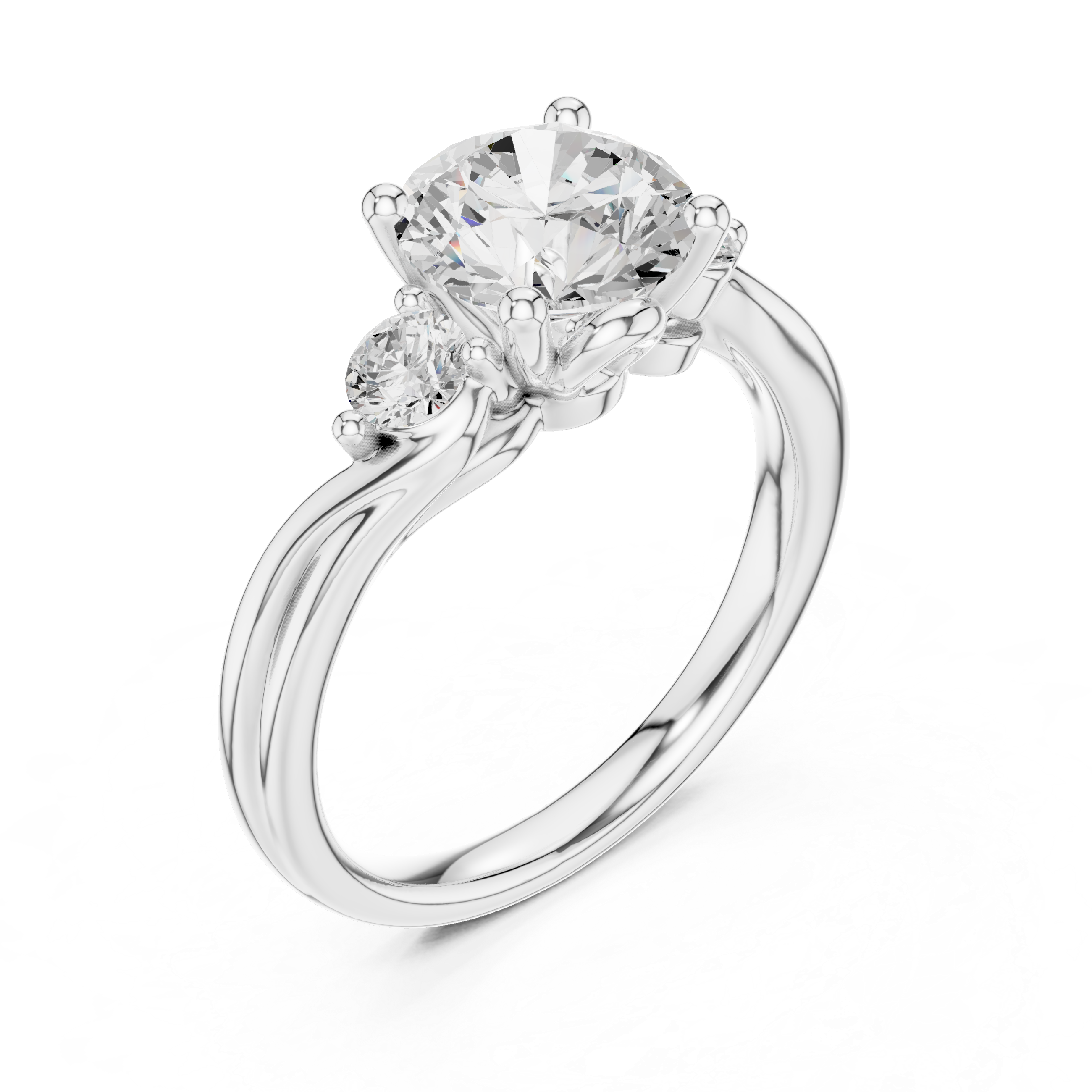 Two-Stone Round Lab-Grown Diamond Engagement Ring | 14K & 18K Gold