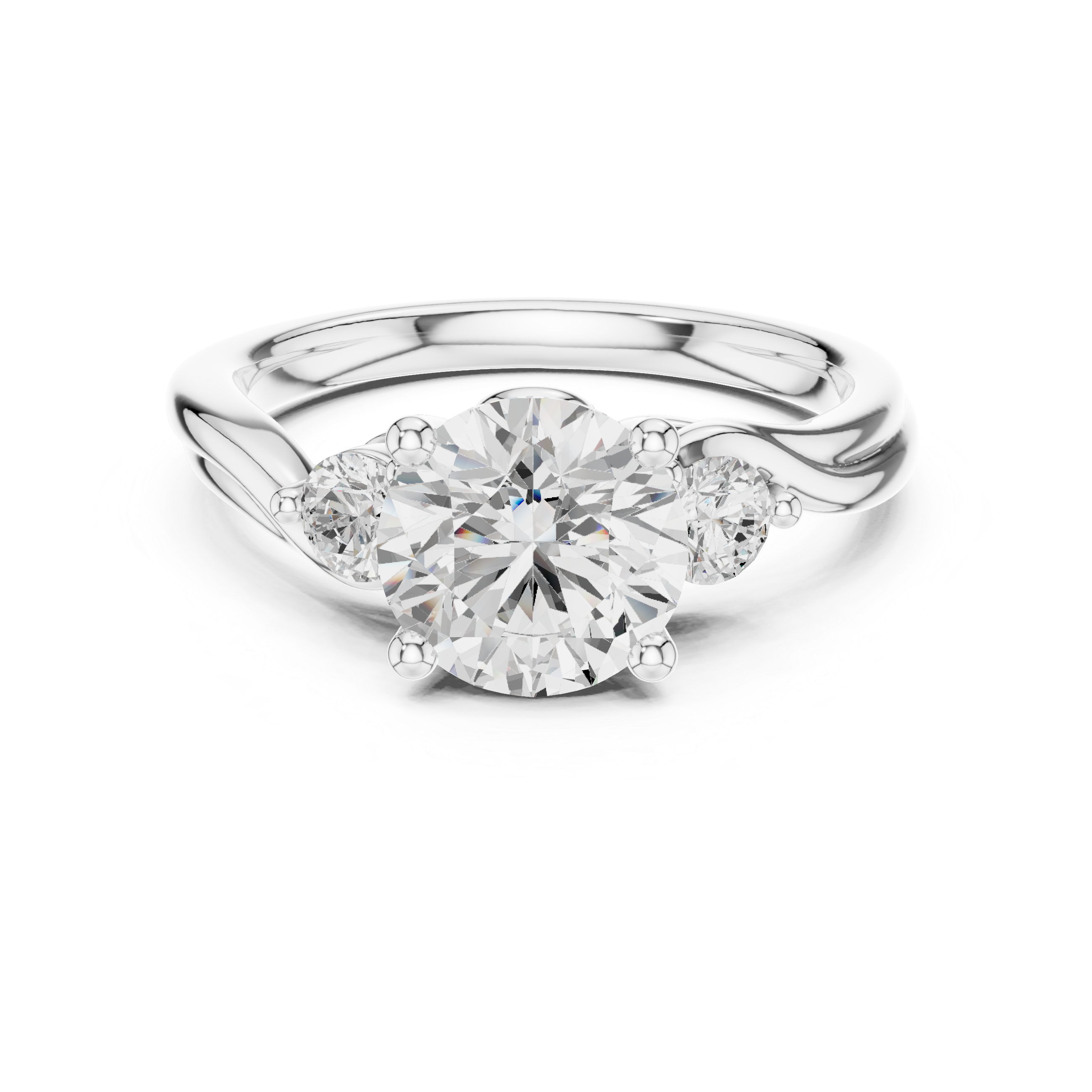 Two-Stone Round Lab-Grown Diamond Engagement Ring | 14K & 18K Gold