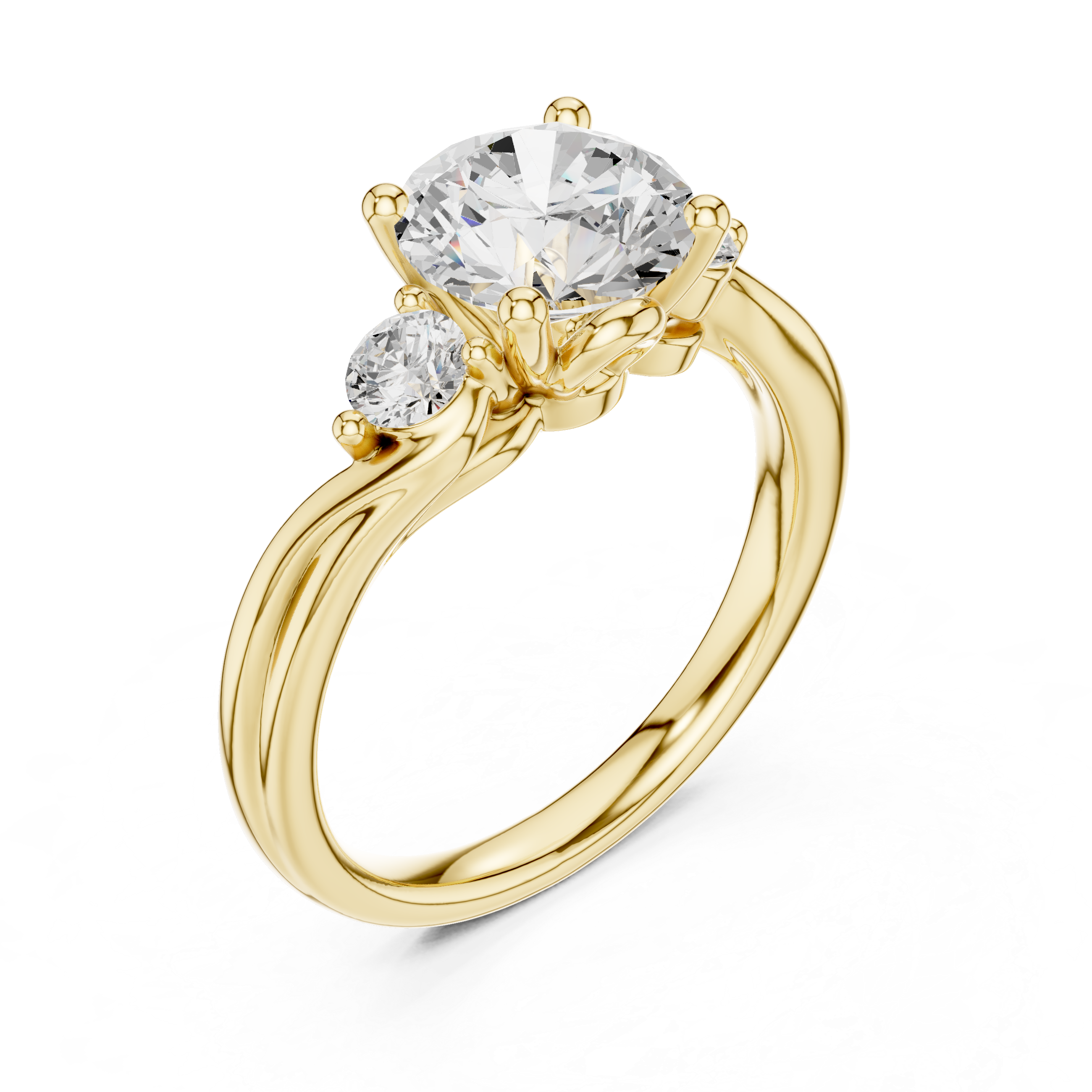 Two-Stone Round Lab-Grown Diamond Engagement Ring | 14K & 18K Gold