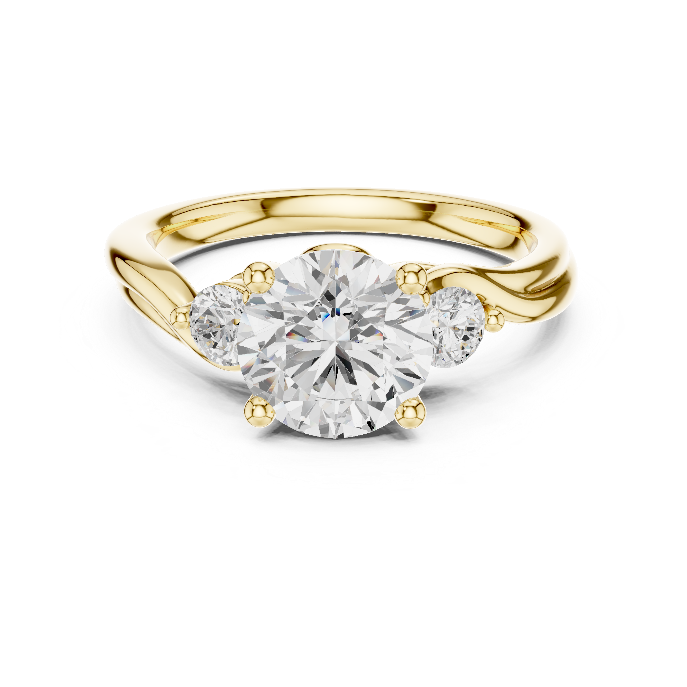 Two-Stone Round Lab-Grown Diamond Engagement Ring | 14K & 18K Gold