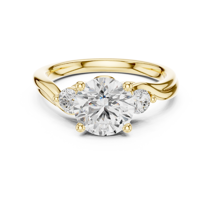 Two-Stone Round Lab-Grown Diamond Engagement Ring | 14K & 18K Gold