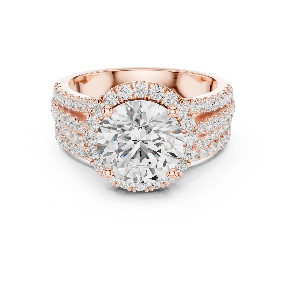 Double Halo Lab-Grown Diamond Bridal Ring Set | 14K & 18K Gold