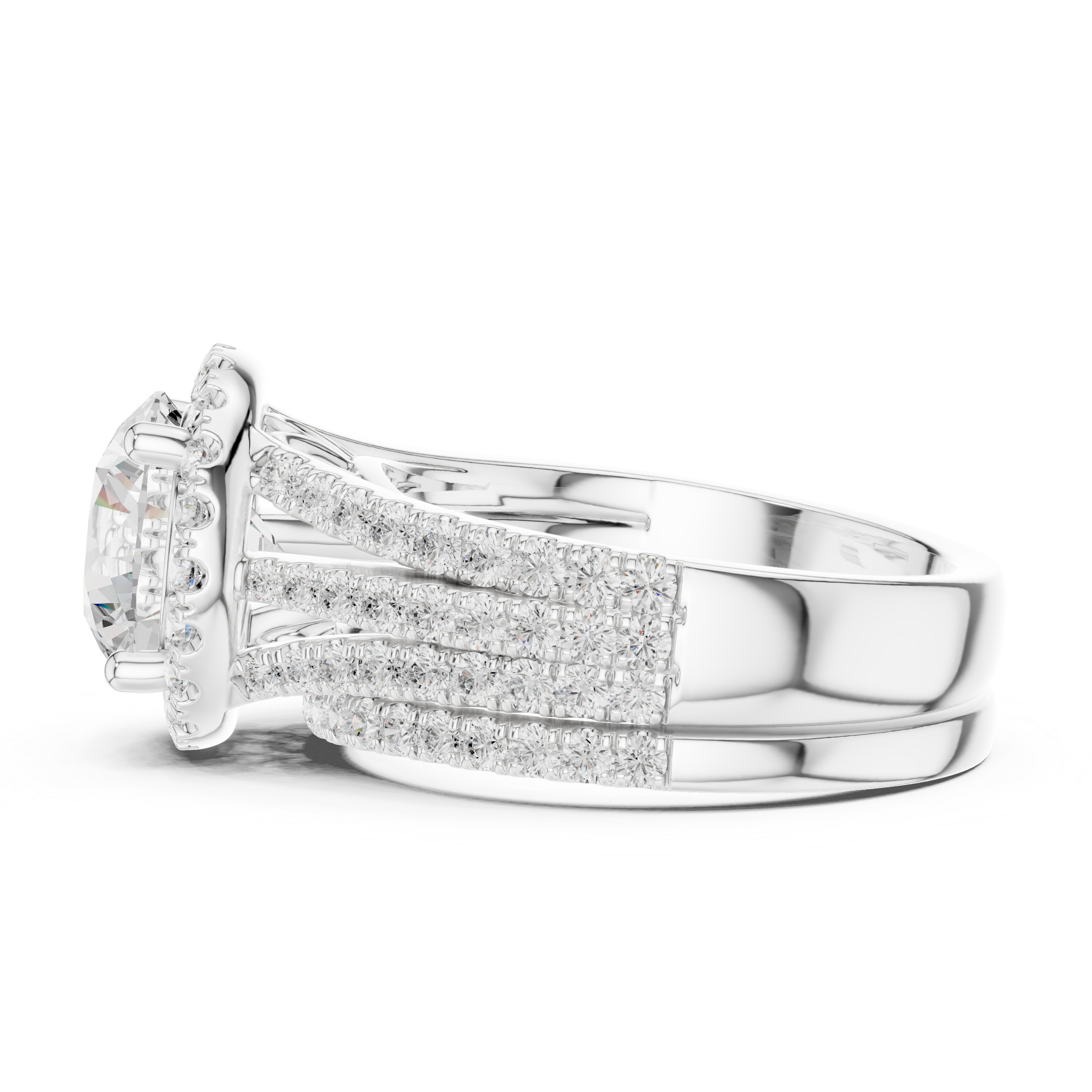 Double Halo Lab-Grown Diamond Bridal Ring Set | 14K & 18K Gold