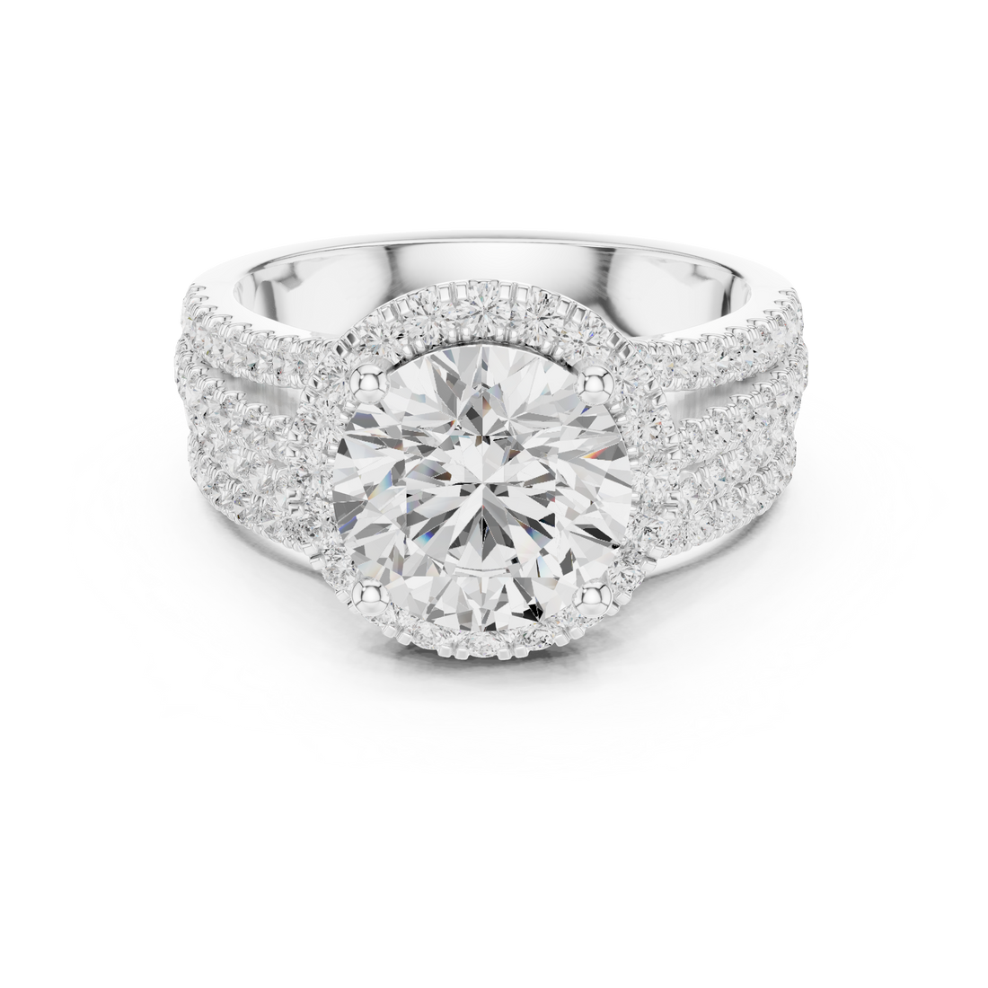 Double Halo Lab-Grown Diamond Bridal Ring Set | 14K & 18K Gold