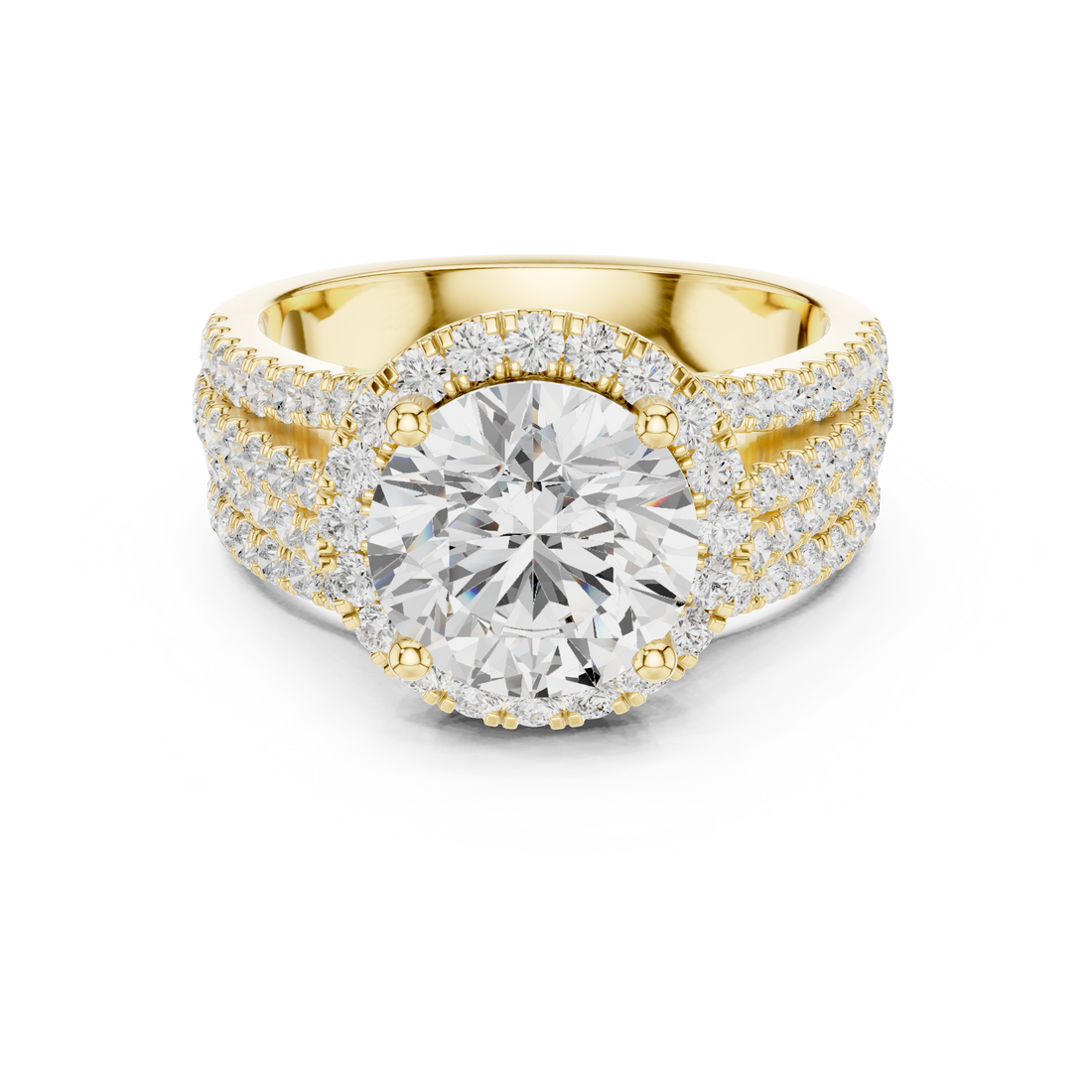 Double Halo Lab-Grown Diamond Bridal Ring Set | 14K & 18K Gold