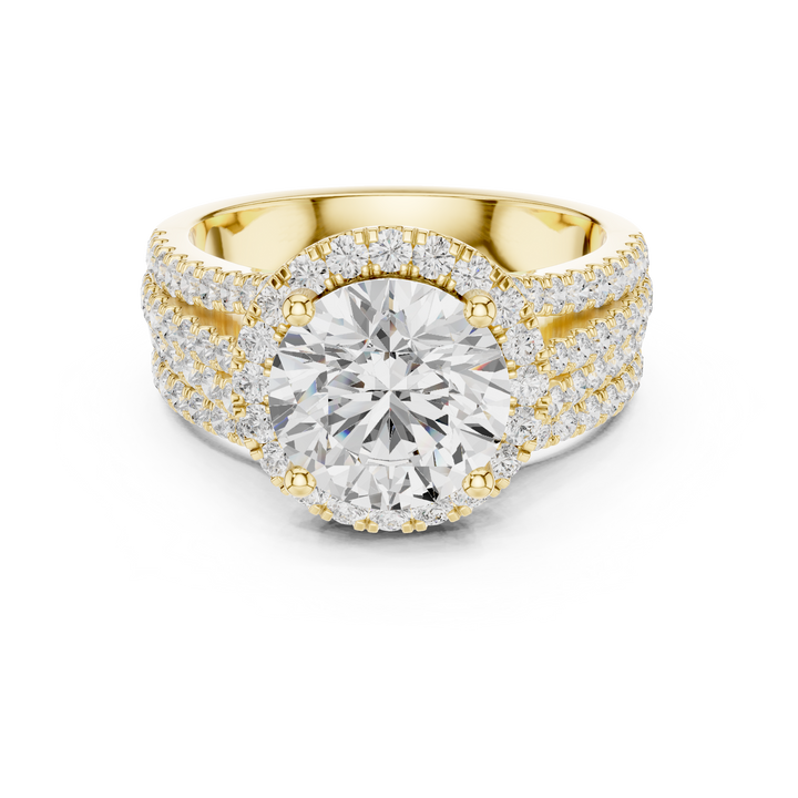 Double Halo Lab-Grown Diamond Bridal Ring Set | 14K & 18K Gold