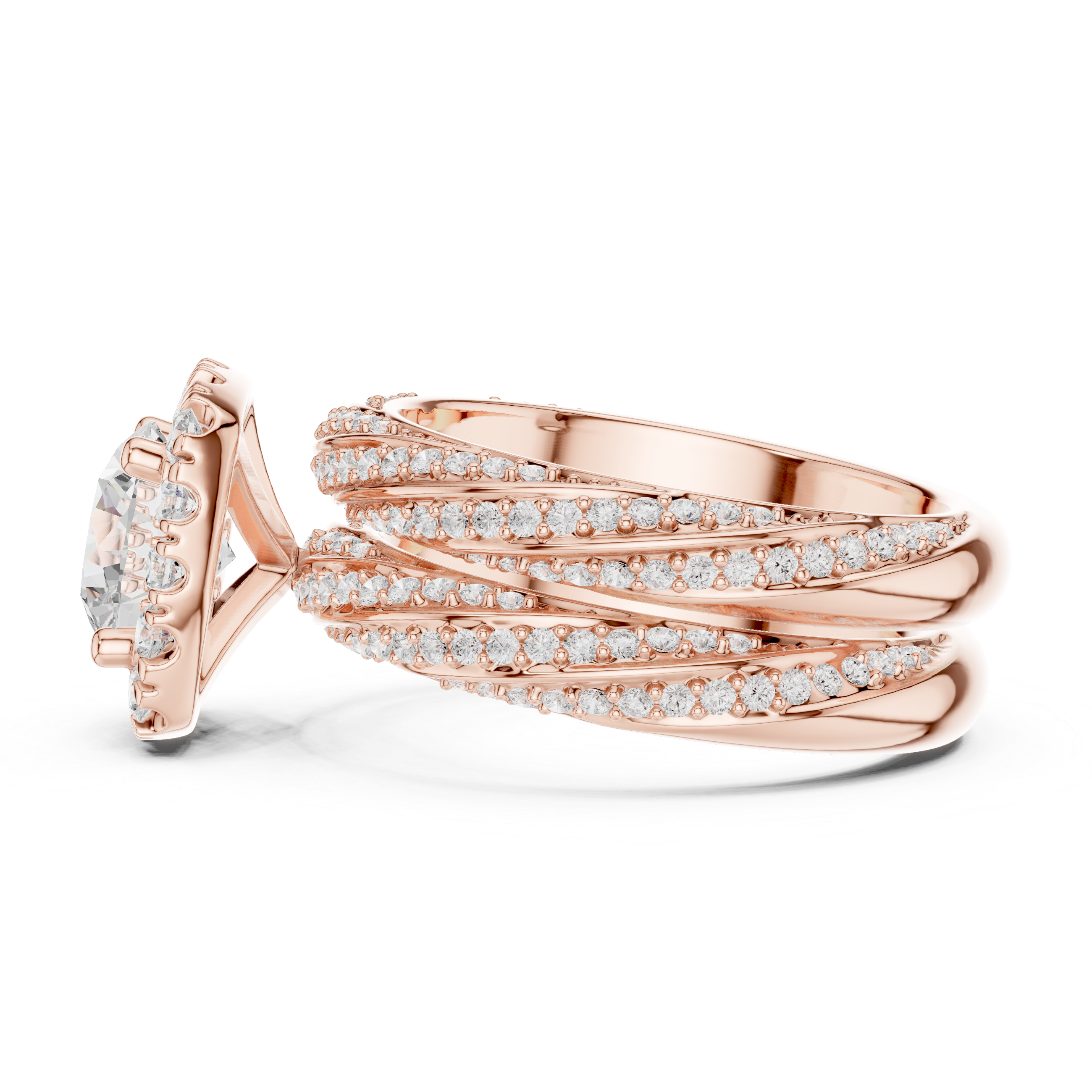 Princess Halo Lab-Grown Diamond Bridal Ring Set | 14K & 18K Gold