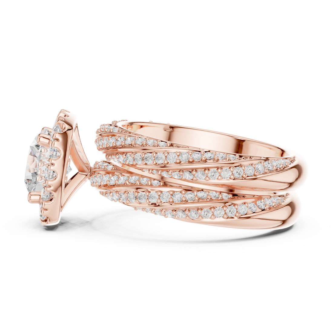 Princess Halo Lab-Grown Diamond Bridal Ring Set | 14K & 18K Gold