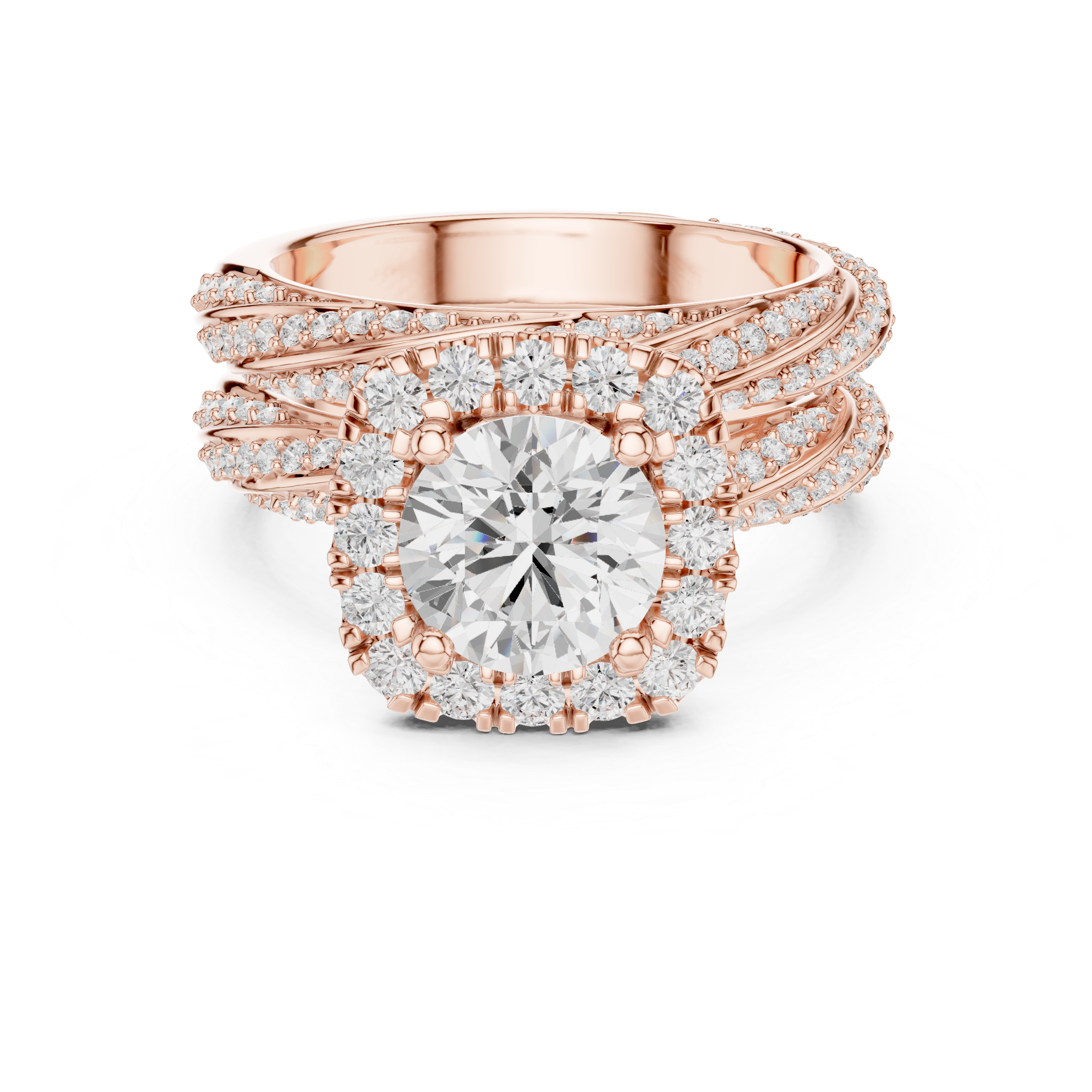 Princess Halo Lab-Grown Diamond Bridal Ring Set | 14K & 18K Gold