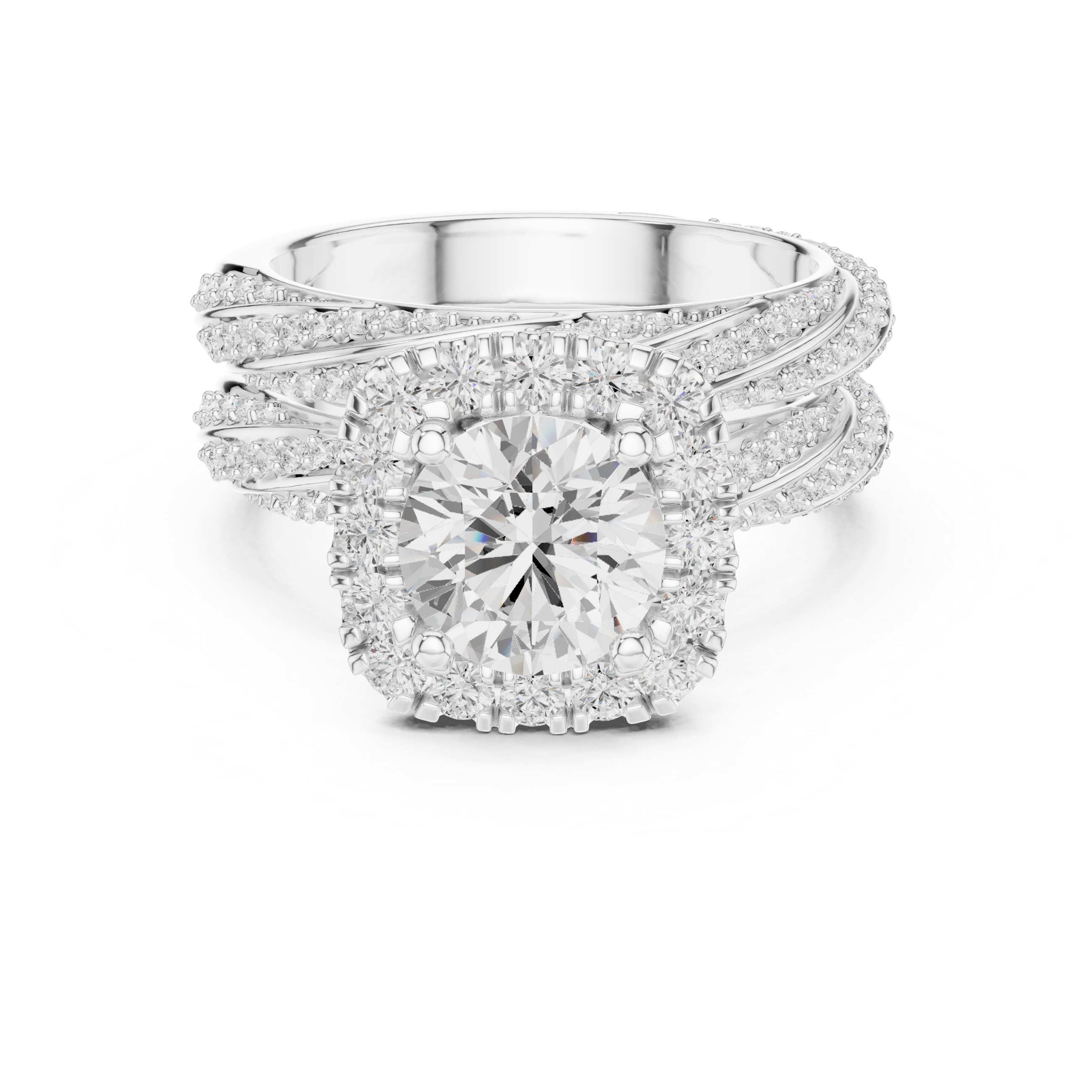 Princess Halo Lab-Grown Diamond Bridal Ring Set | 14K & 18K Gold