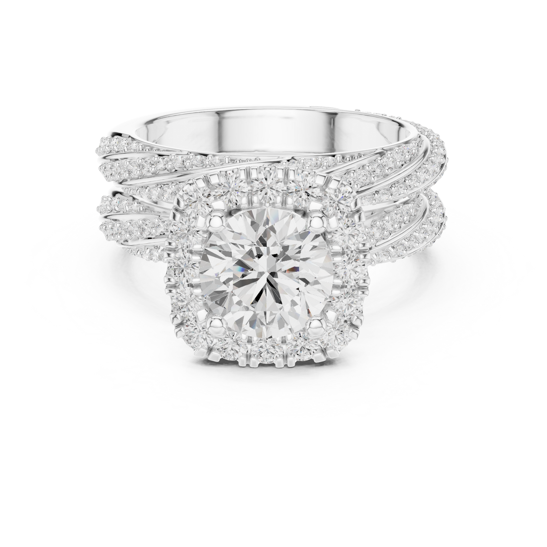Princess Halo Lab-Grown Diamond Bridal Ring Set | 14K & 18K Gold