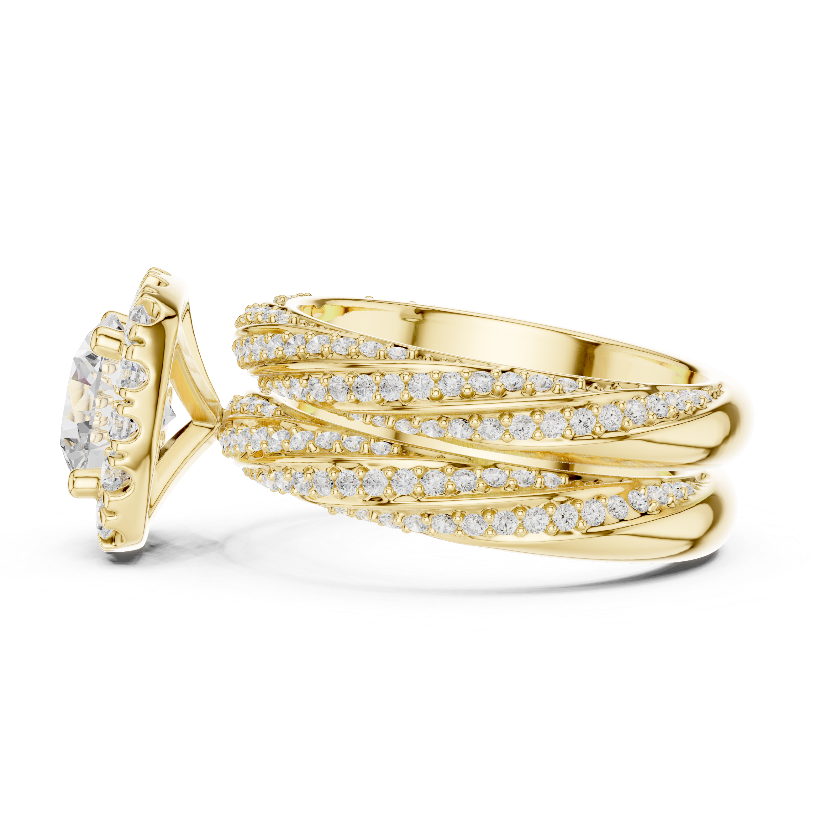 Princess Halo Lab-Grown Diamond Bridal Ring Set | 14K & 18K Gold