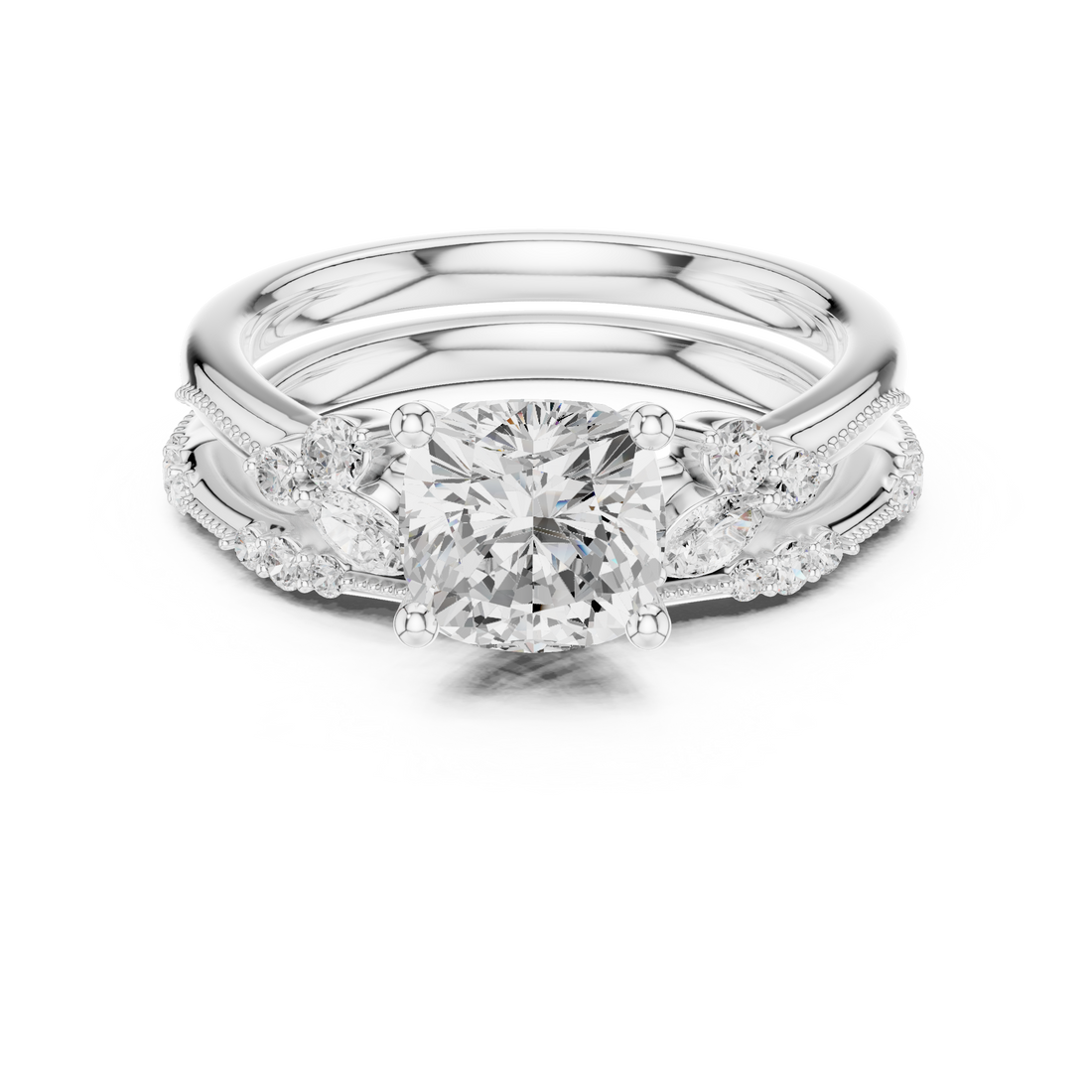 IGI Certified Round Solitaire Lab-Grown Diamond Ring with Side Stones | 14K & 18K Rose Gold | Kiashaa Jewellery