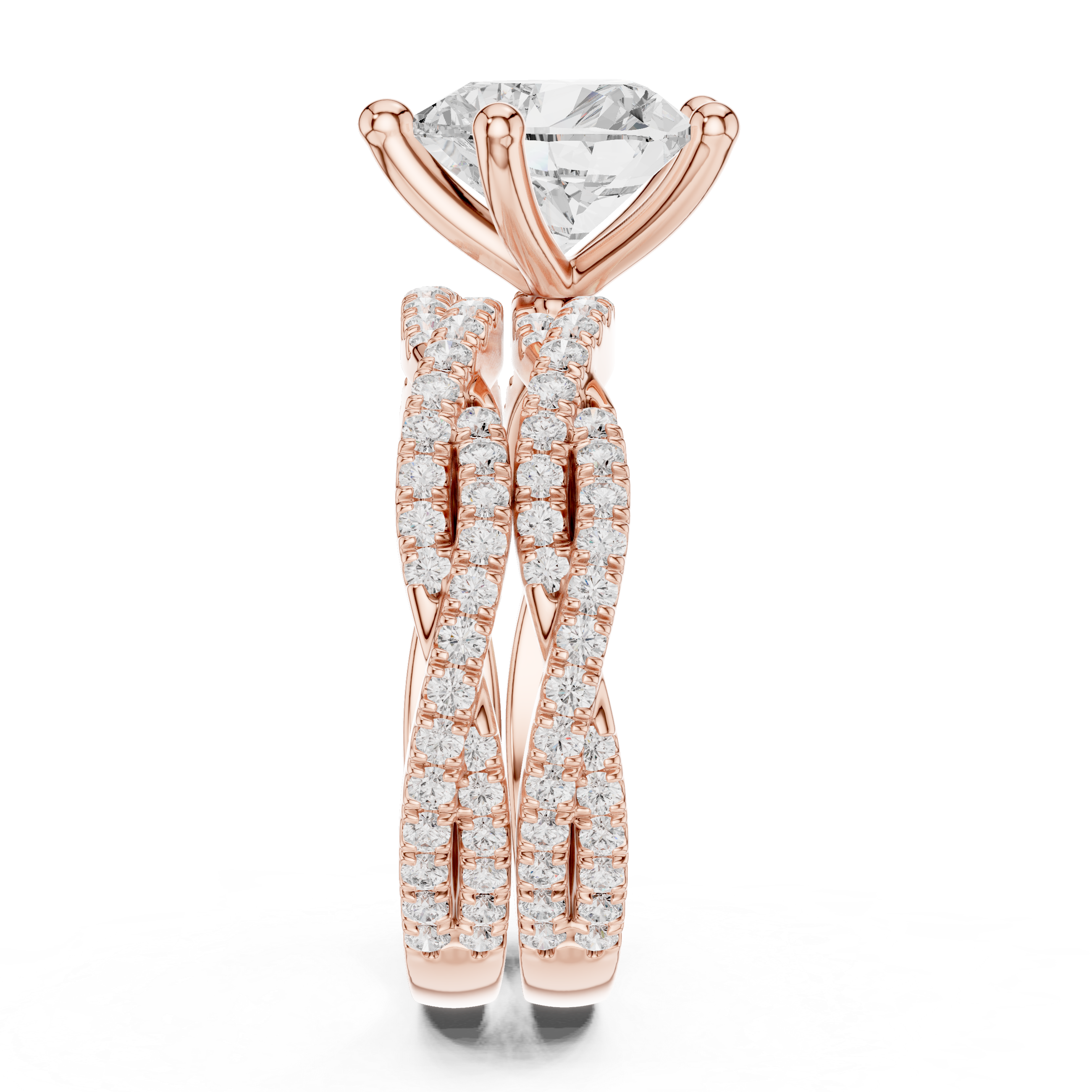 Round Brilliant-Cut Lab-Grown Diamond Bridal Ring Set | 14K & 18K Gold