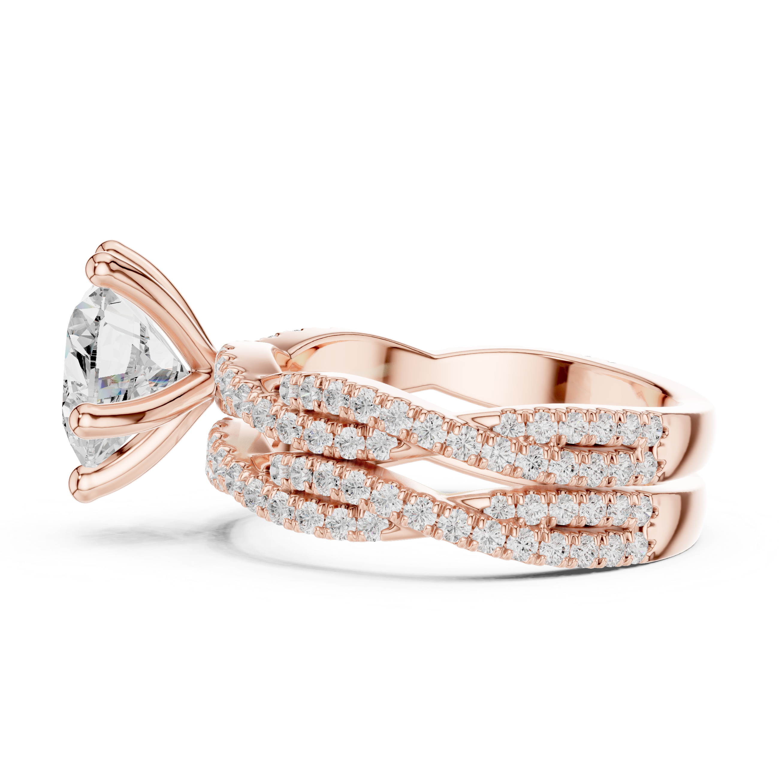 Round Brilliant-Cut Lab-Grown Diamond Bridal Ring Set | 14K & 18K Gold