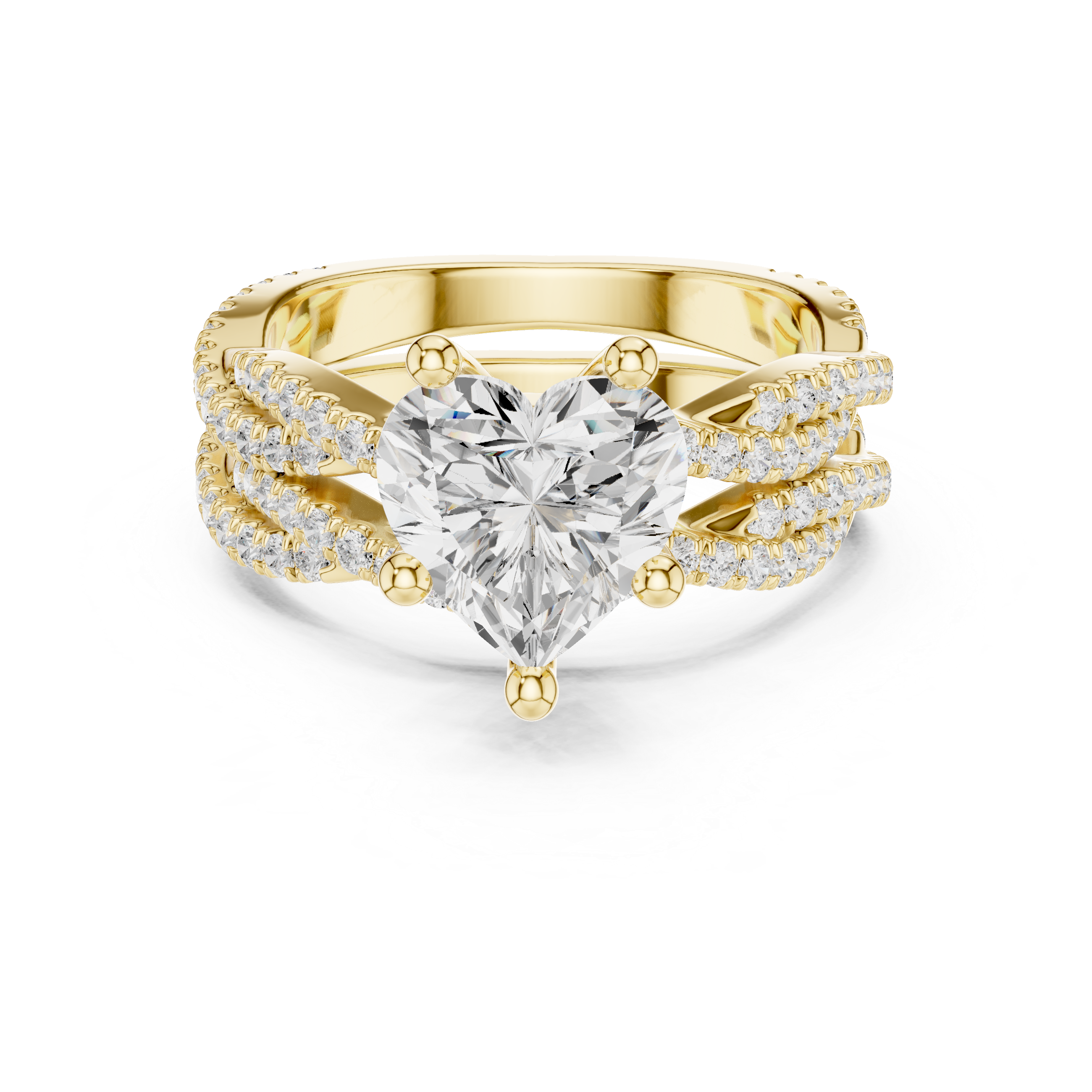Round Brilliant-Cut Lab-Grown Diamond Bridal Ring Set | 14K & 18K Gold
