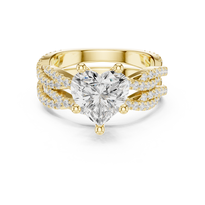 Round Brilliant-Cut Lab-Grown Diamond Bridal Ring Set | 14K & 18K Gold