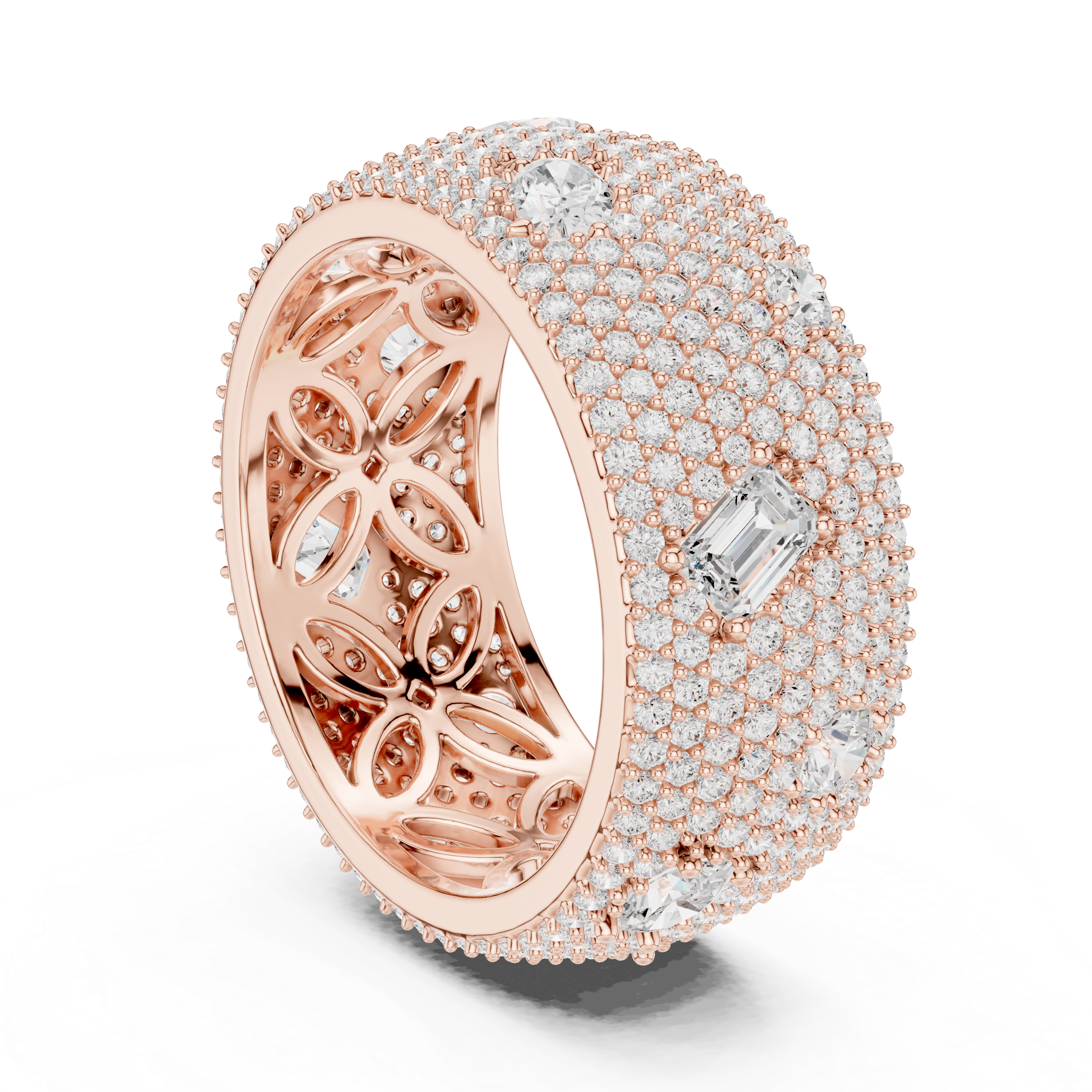 Luxury Rose Gold Lab-Grown Diamond Statement Ring – Kiashaa Jewellery