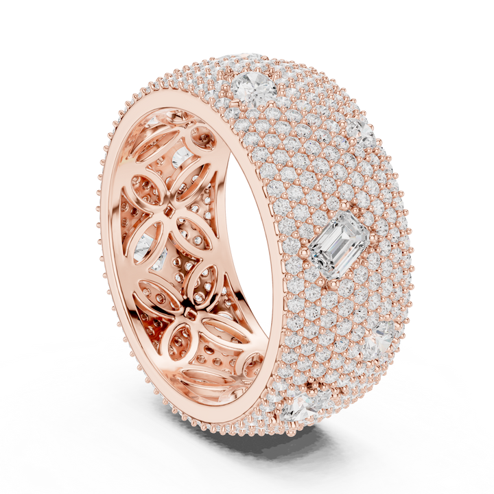 Luxury Rose Gold Lab-Grown Diamond Statement Ring – Kiashaa Jewellery