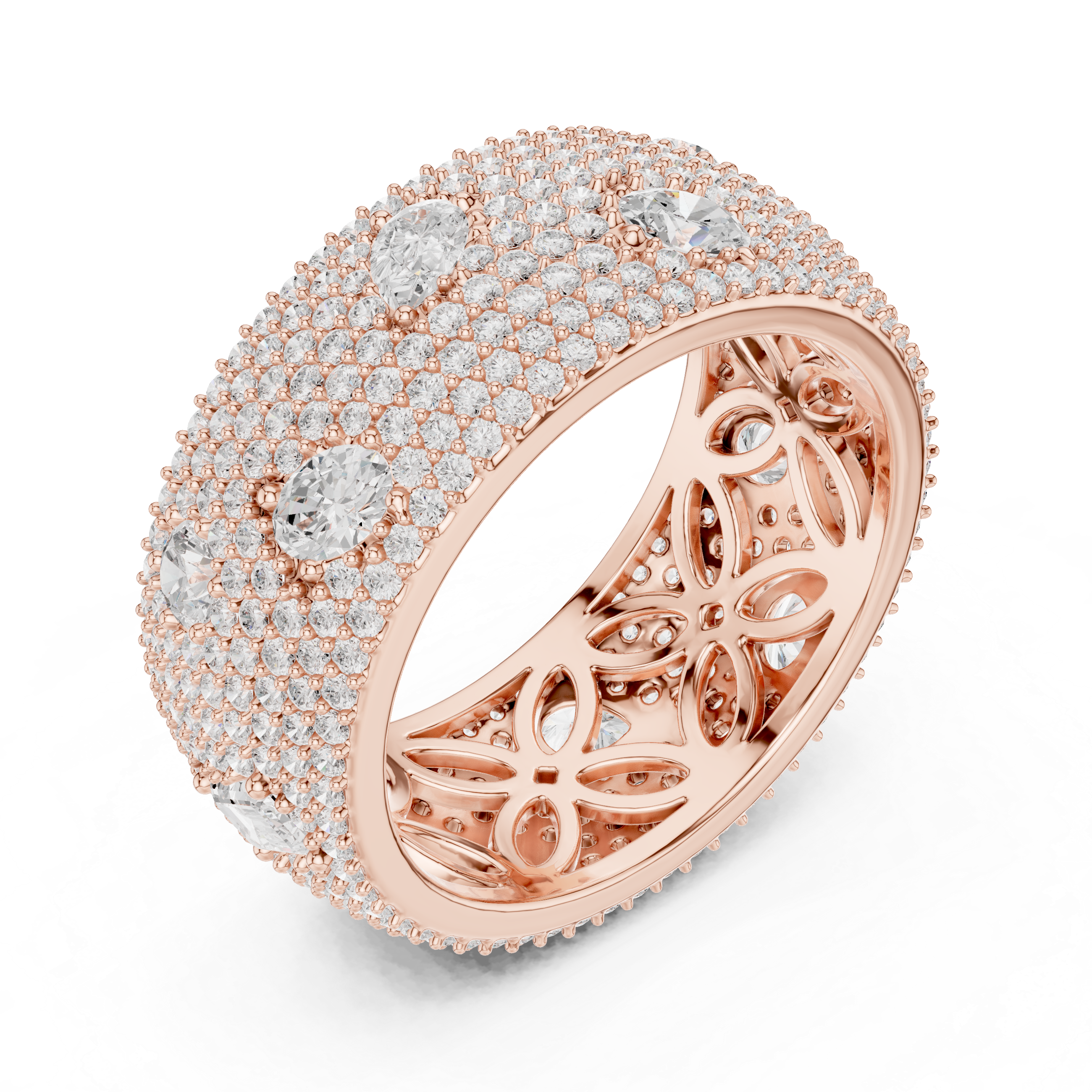 Luxury Rose Gold Lab-Grown Diamond Statement Ring – Kiashaa Jewellery